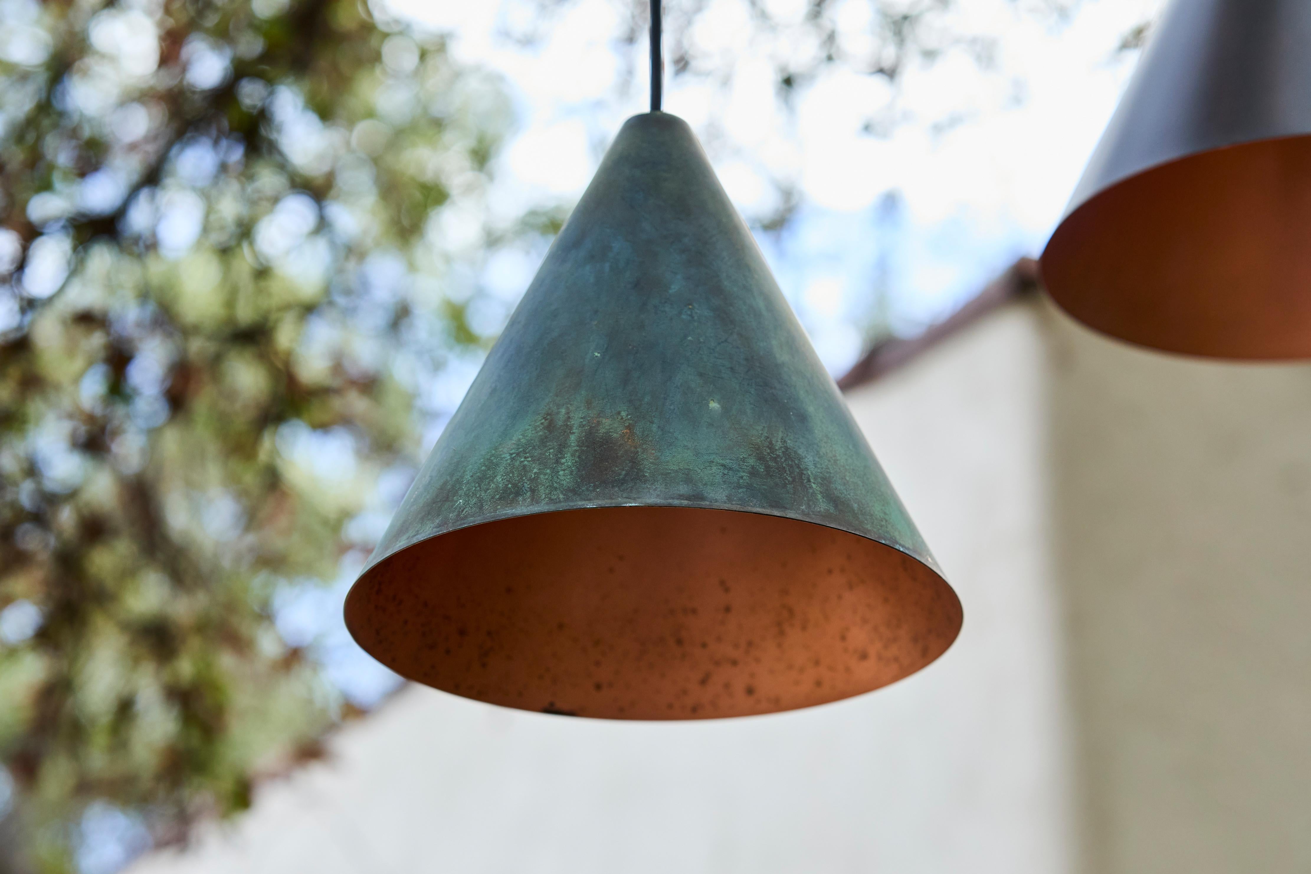 Hans-Agne Jakobsson Darkly Patinated 'Tratten' Outdoor Pendant For Sale 4