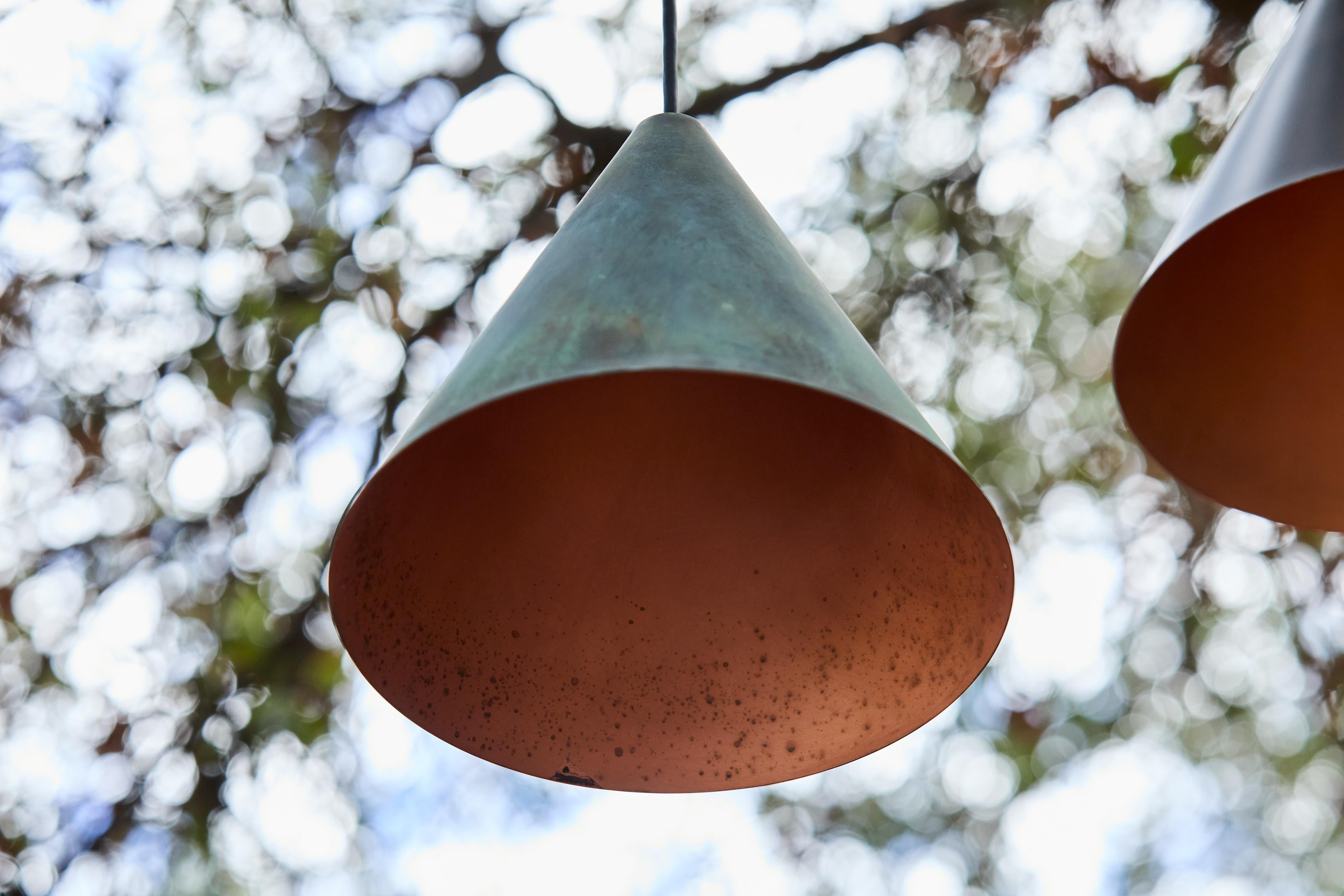 Hans-Agne Jakobsson Darkly Patinated 'Tratten' Outdoor Pendant For Sale 5