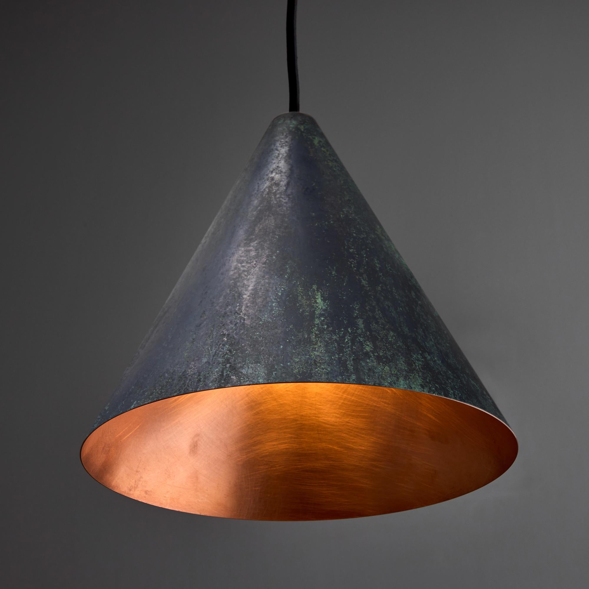 Scandinavian Modern Hans-Agne Jakobsson Darkly Patinated 'Tratten' Outdoor Pendant For Sale