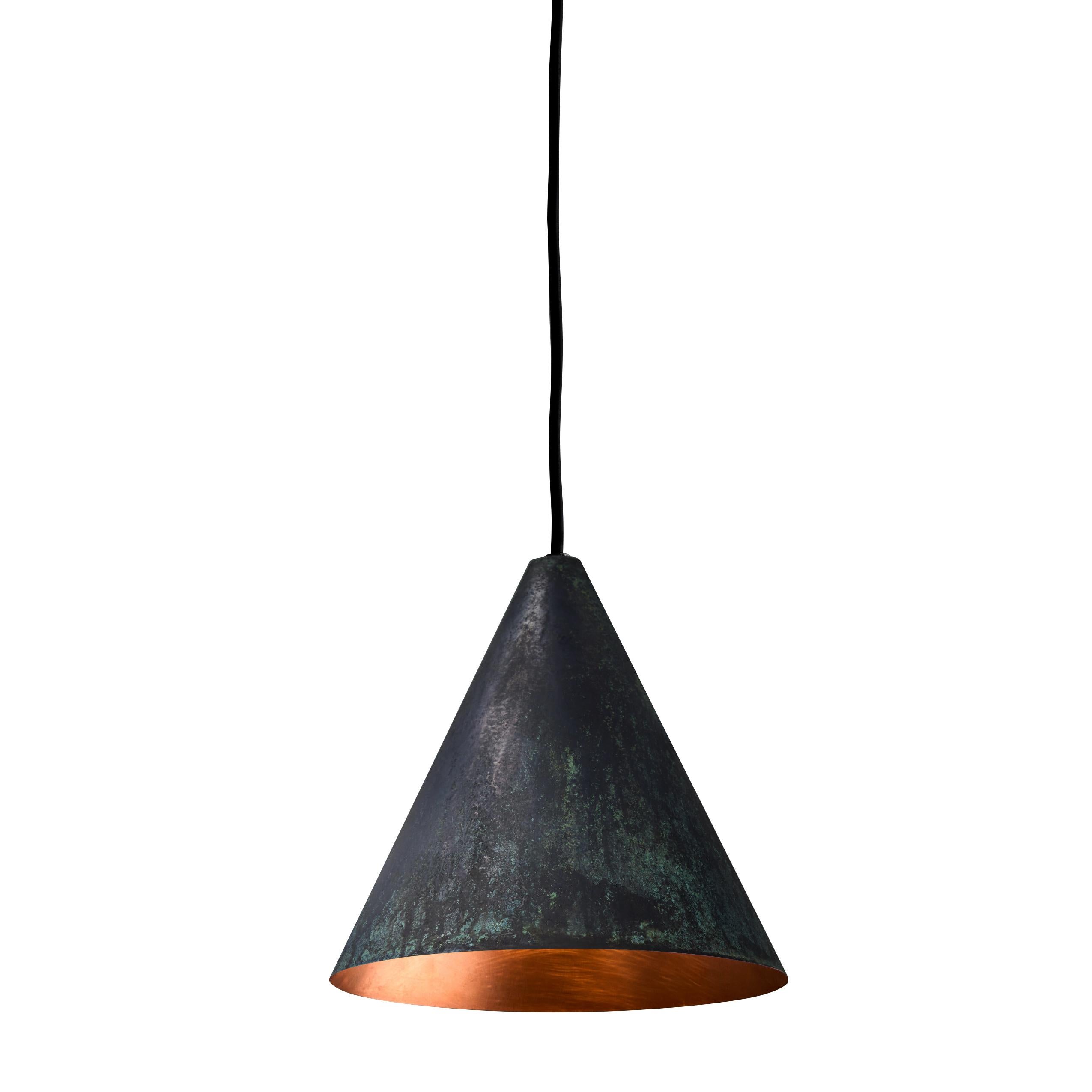 Metal Hans-Agne Jakobsson Darkly Patinated 'Tratten' Outdoor Pendant For Sale