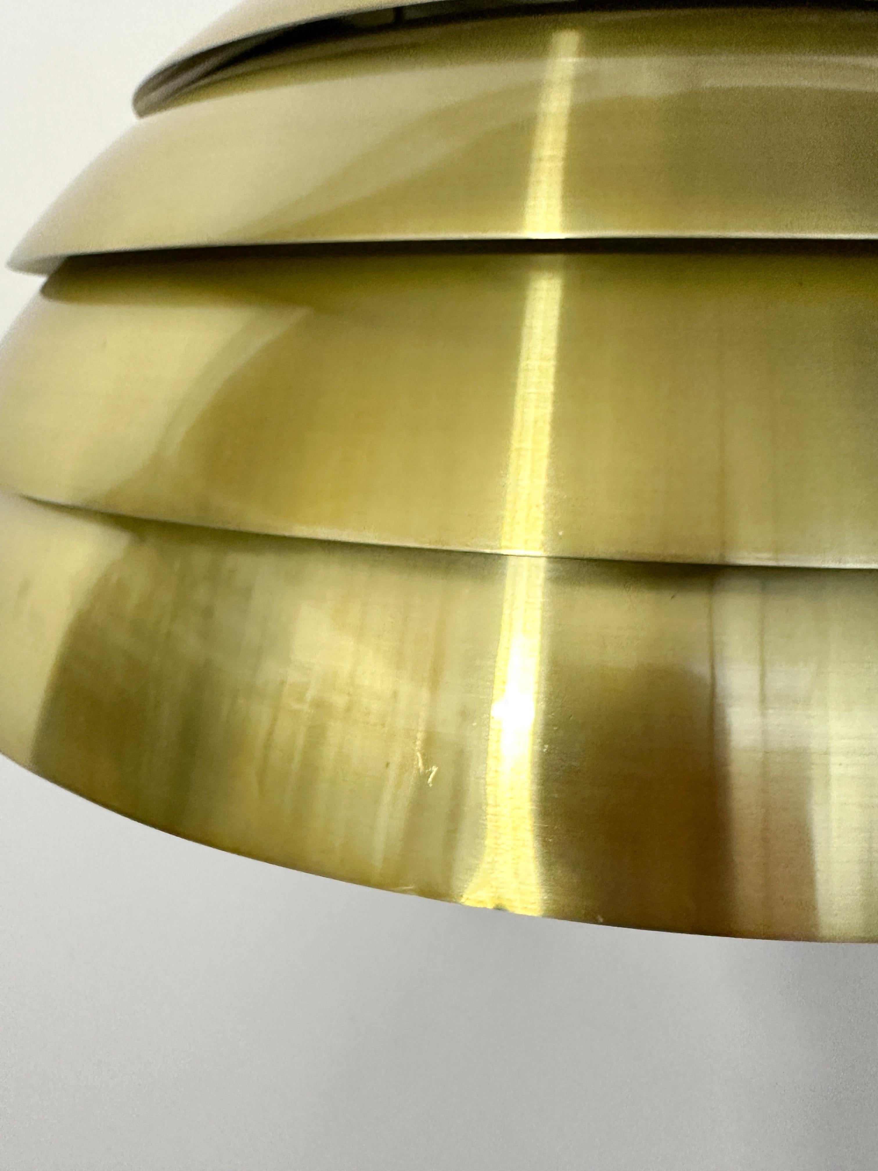 Hans-Agne Jakobsson Dome Pendant Lamp Brass Sweden 1970s For Sale 2