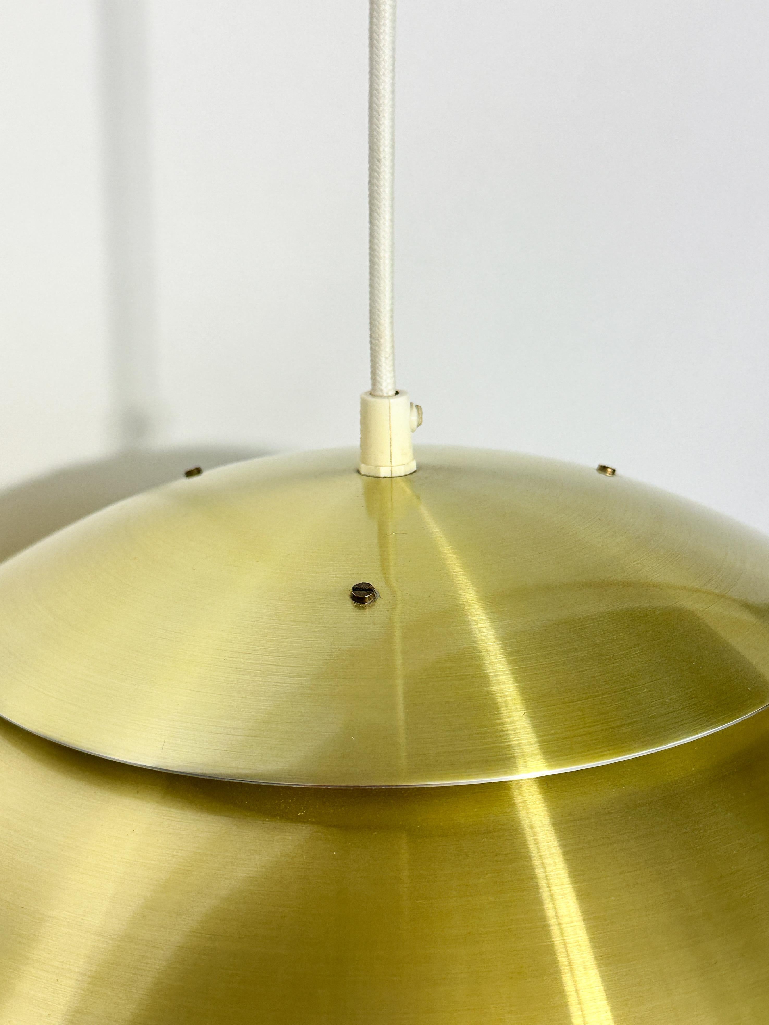 Hans-Agne Jakobsson Dome Pendant Lamp Brass Sweden 1970s For Sale 3