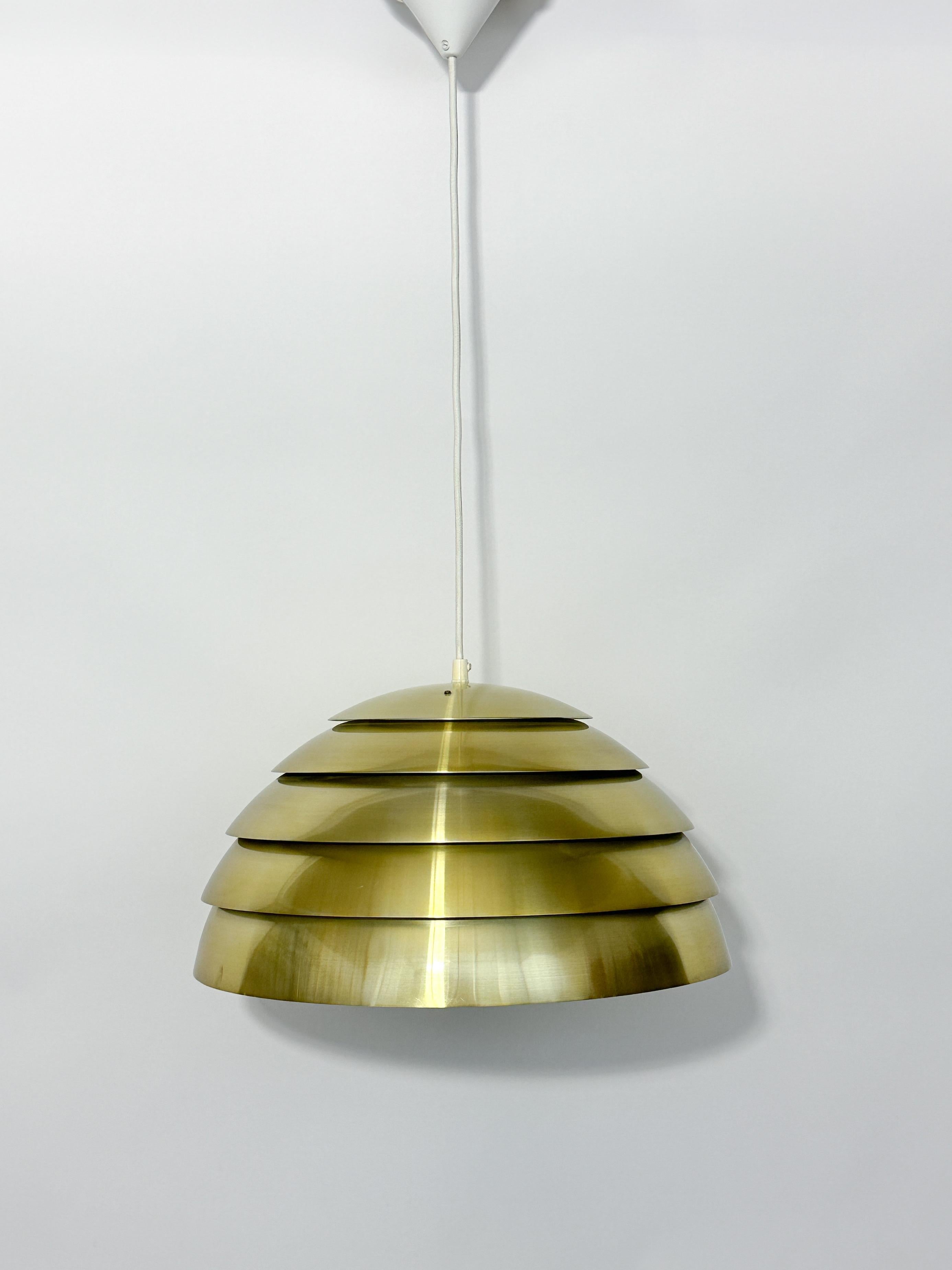 Mid-Century Modern Hans-Agne Jakobsson Dome Pendant Lamp Brass Sweden 1970s For Sale