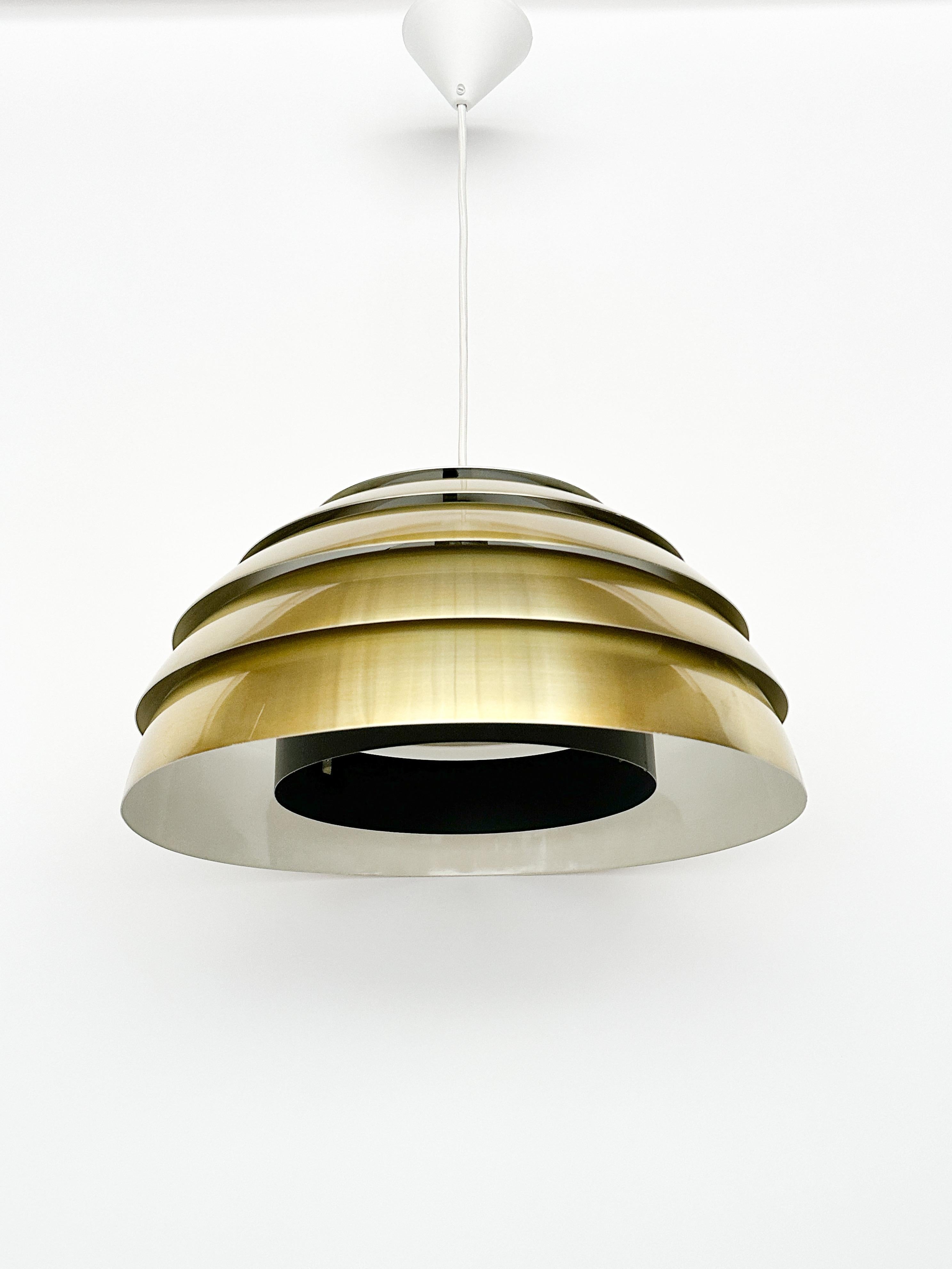 Hans-Agne Jakobsson Dome Pendant Lamp Brass Sweden 1970s In Good Condition For Sale In Basel, BS