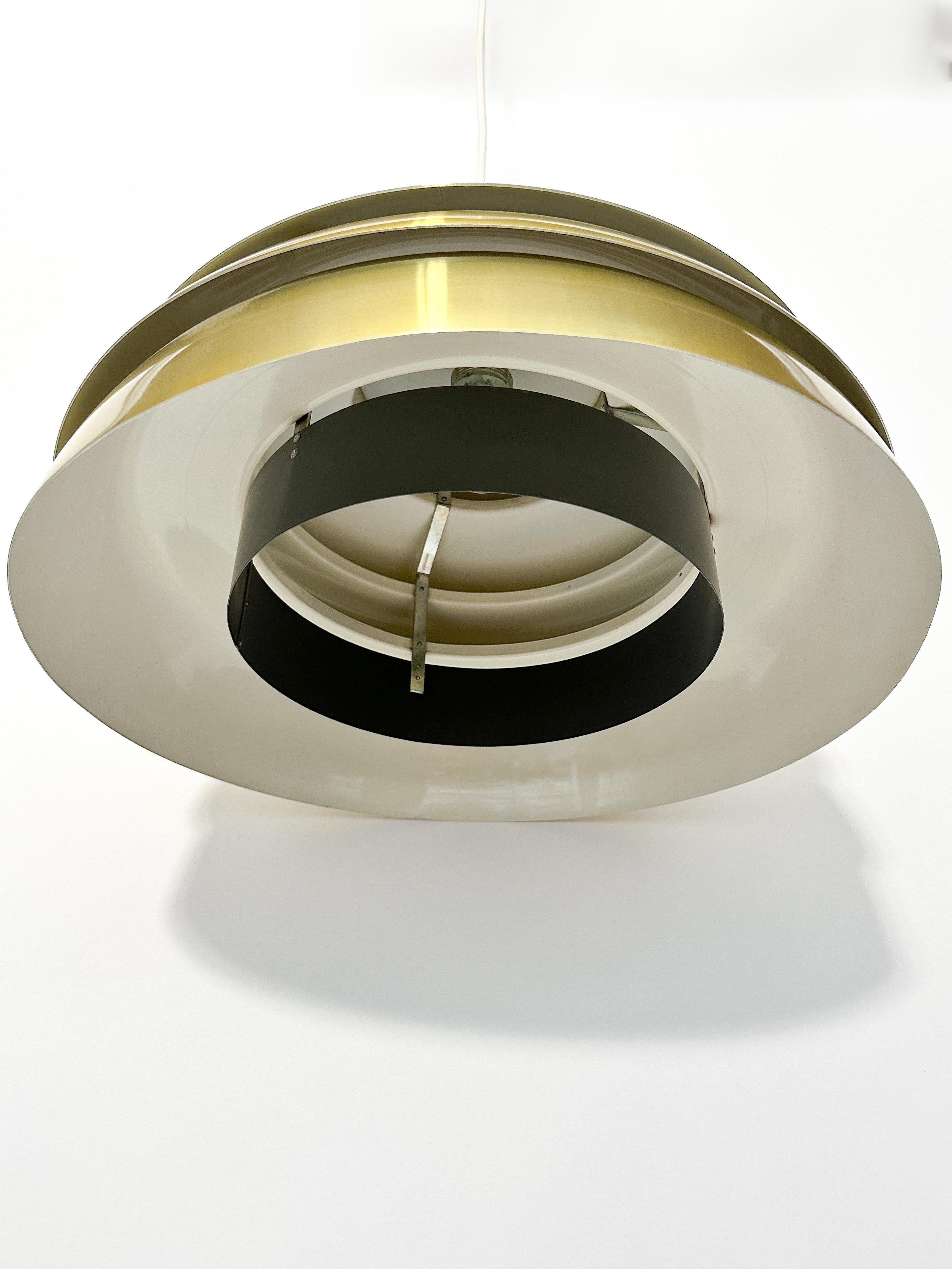Late 20th Century Hans-Agne Jakobsson Dome Pendant Lamp Brass Sweden 1970s For Sale