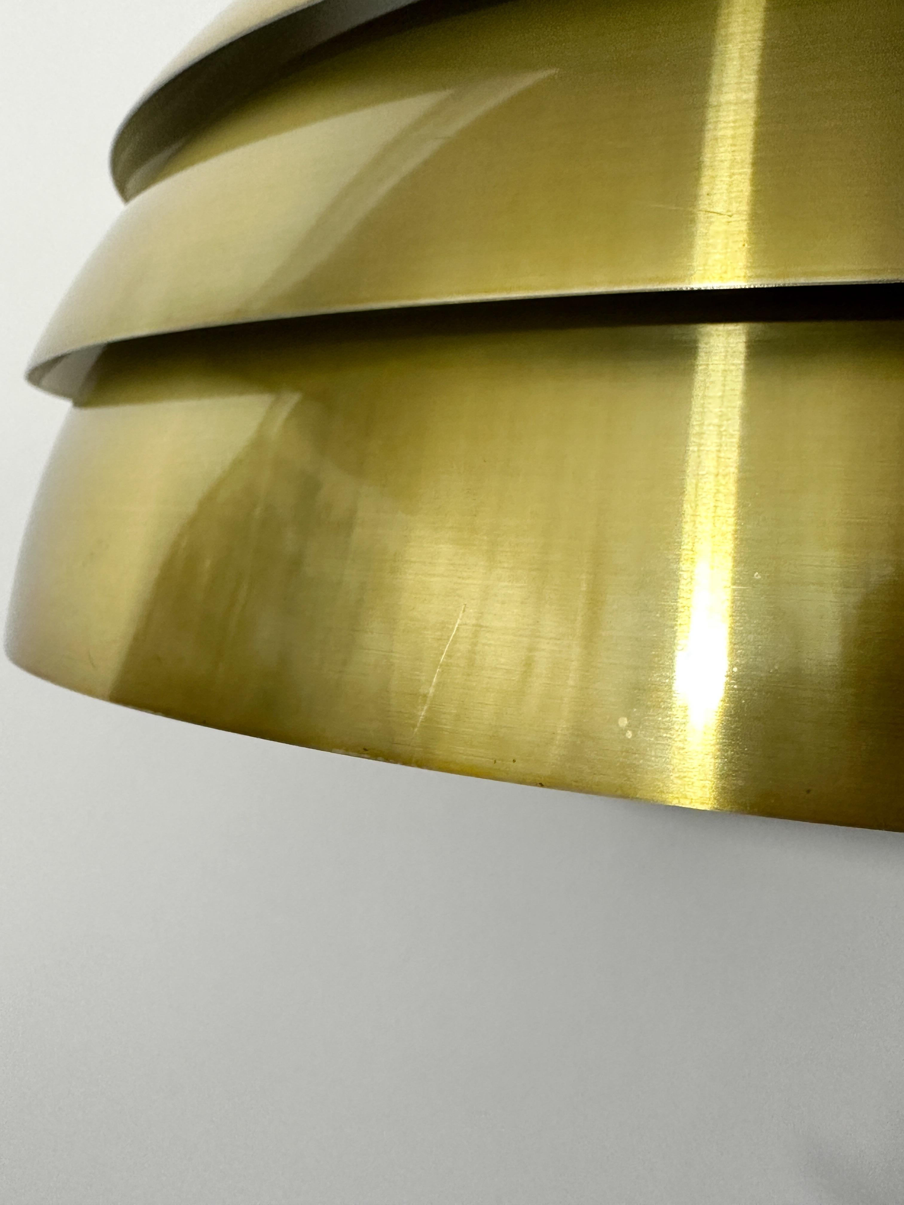 Hans-Agne Jakobsson Dome Pendant Lamp Brass Sweden 1970s For Sale 1