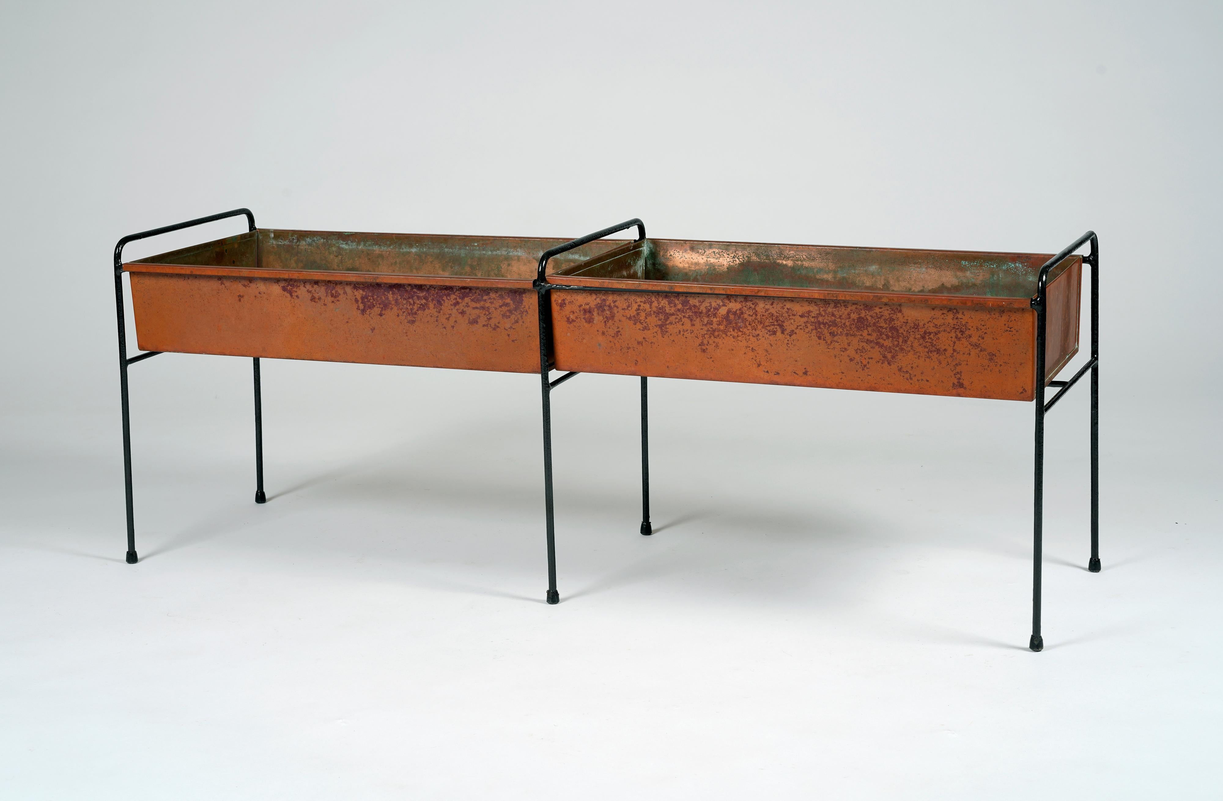 Suédois Table à fleurs à double section en cuivre Hans-Agne Jakobsson, années 1960 en vente