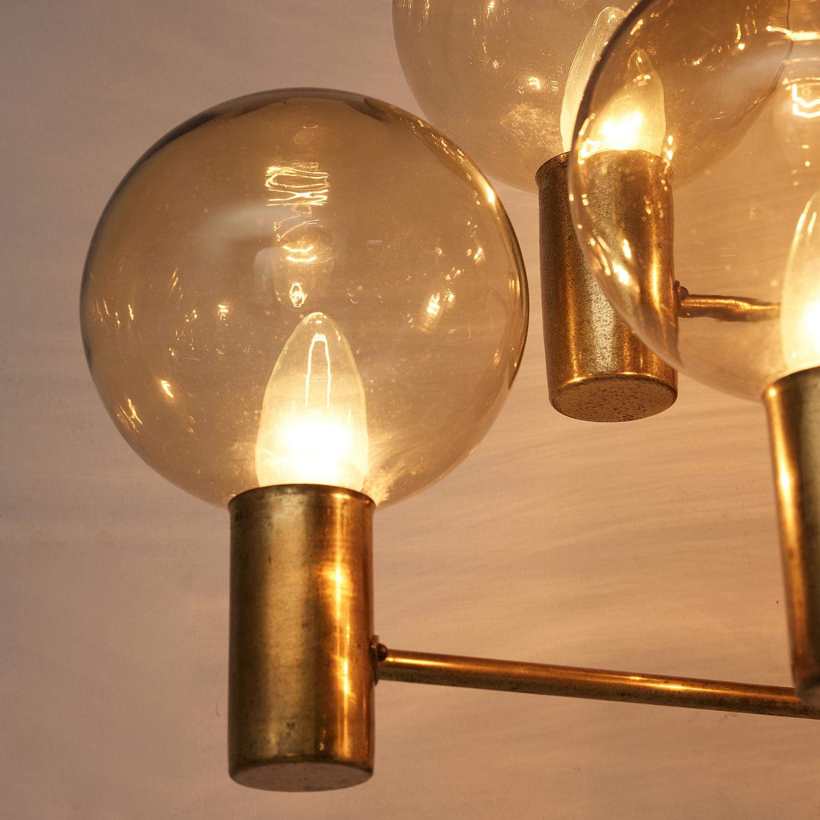 Scandinavian Modern Hans-Agne Jakobsson Five Armed Brass Wall Light