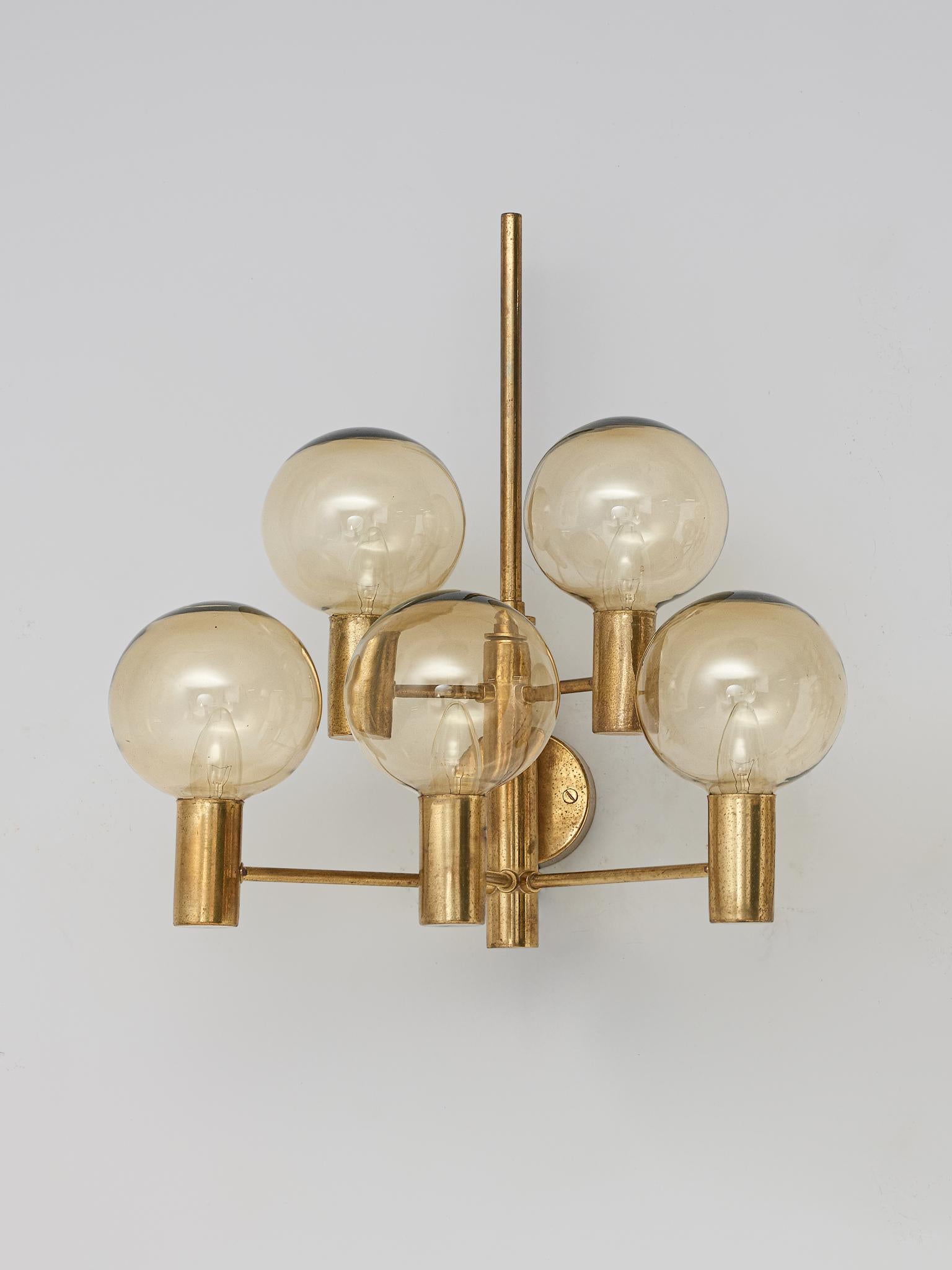 Hans-Agne Jakobsson Five Armed Brass Wall Light 1