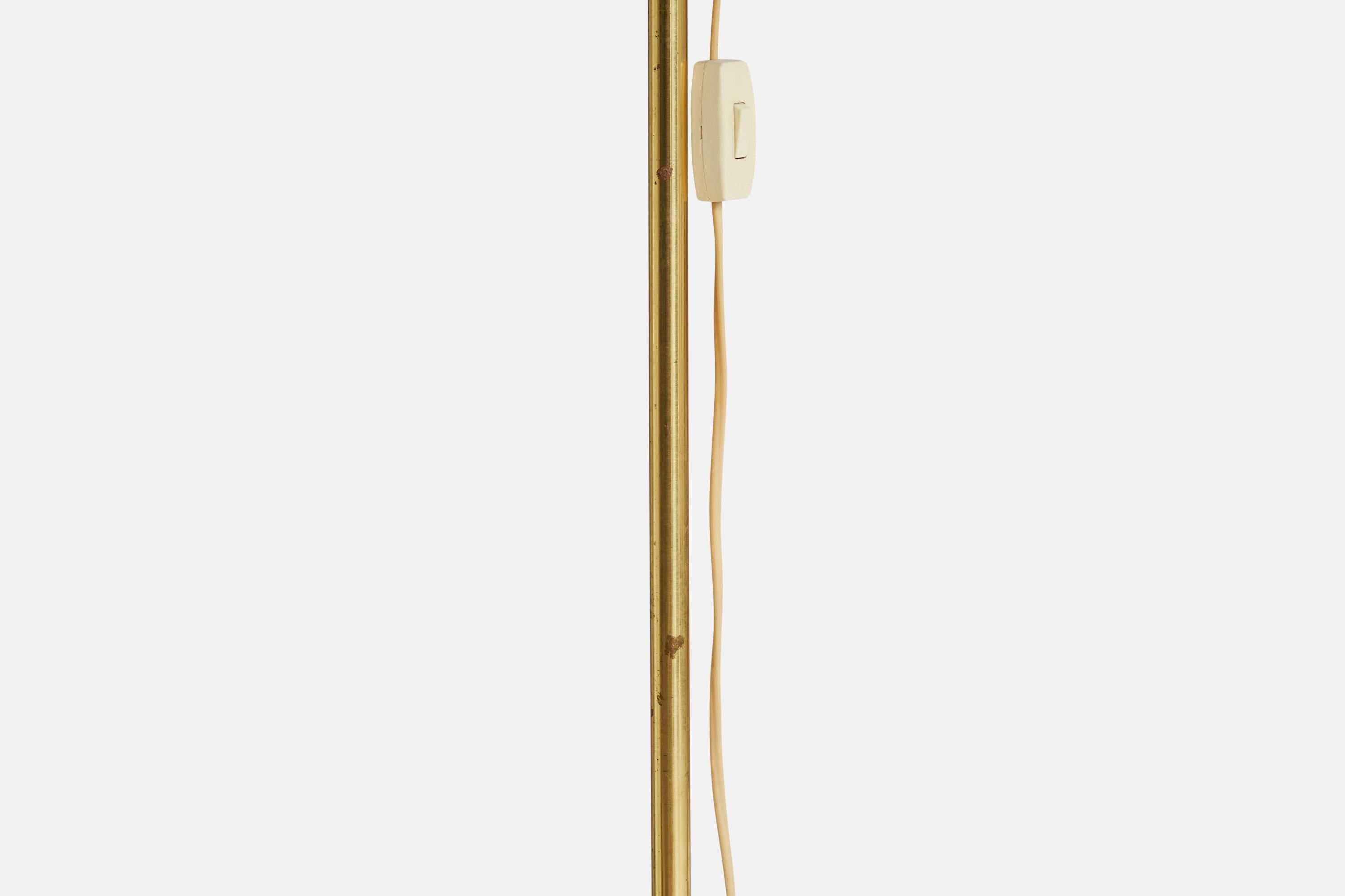 Laiton Lampadaire Hans-Agne Jakobsson, laiton, tissu, Suède, 1970 en vente