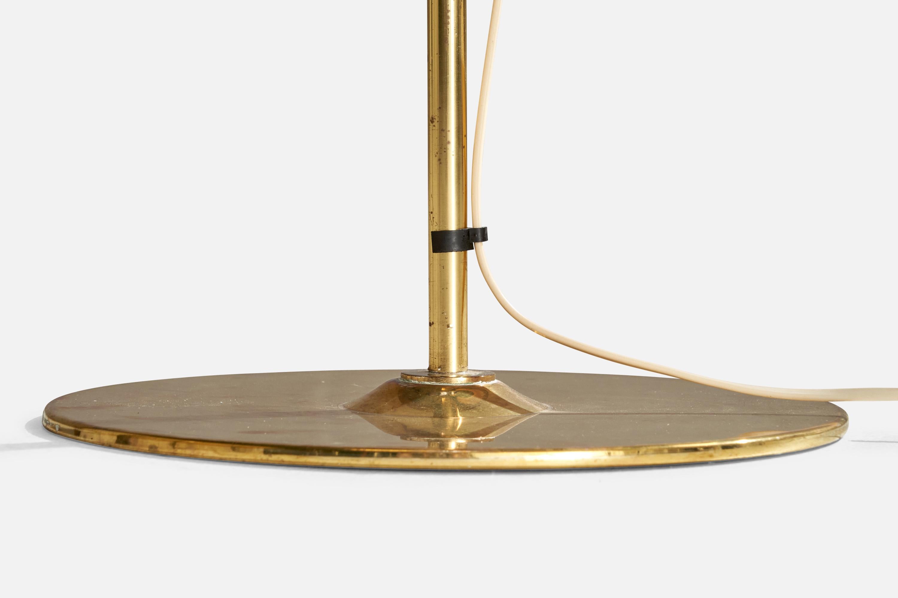Laiton Lampadaire Hans-Agne Jakobsson, laiton, tissu, Suède, 1970 en vente