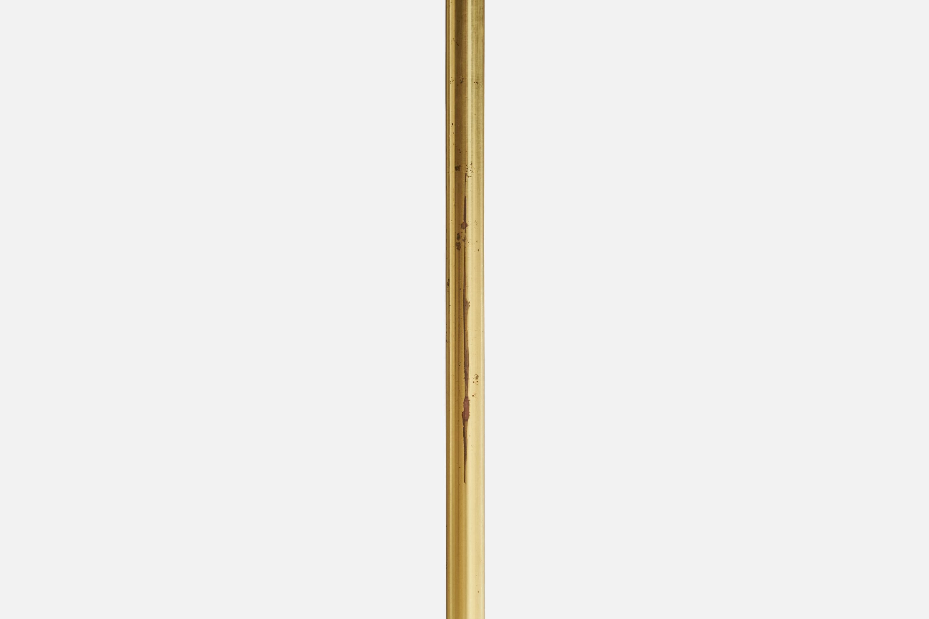 Lampadaire Hans-Agne Jakobsson, laiton, tissu, Suède, 1970 en vente 1