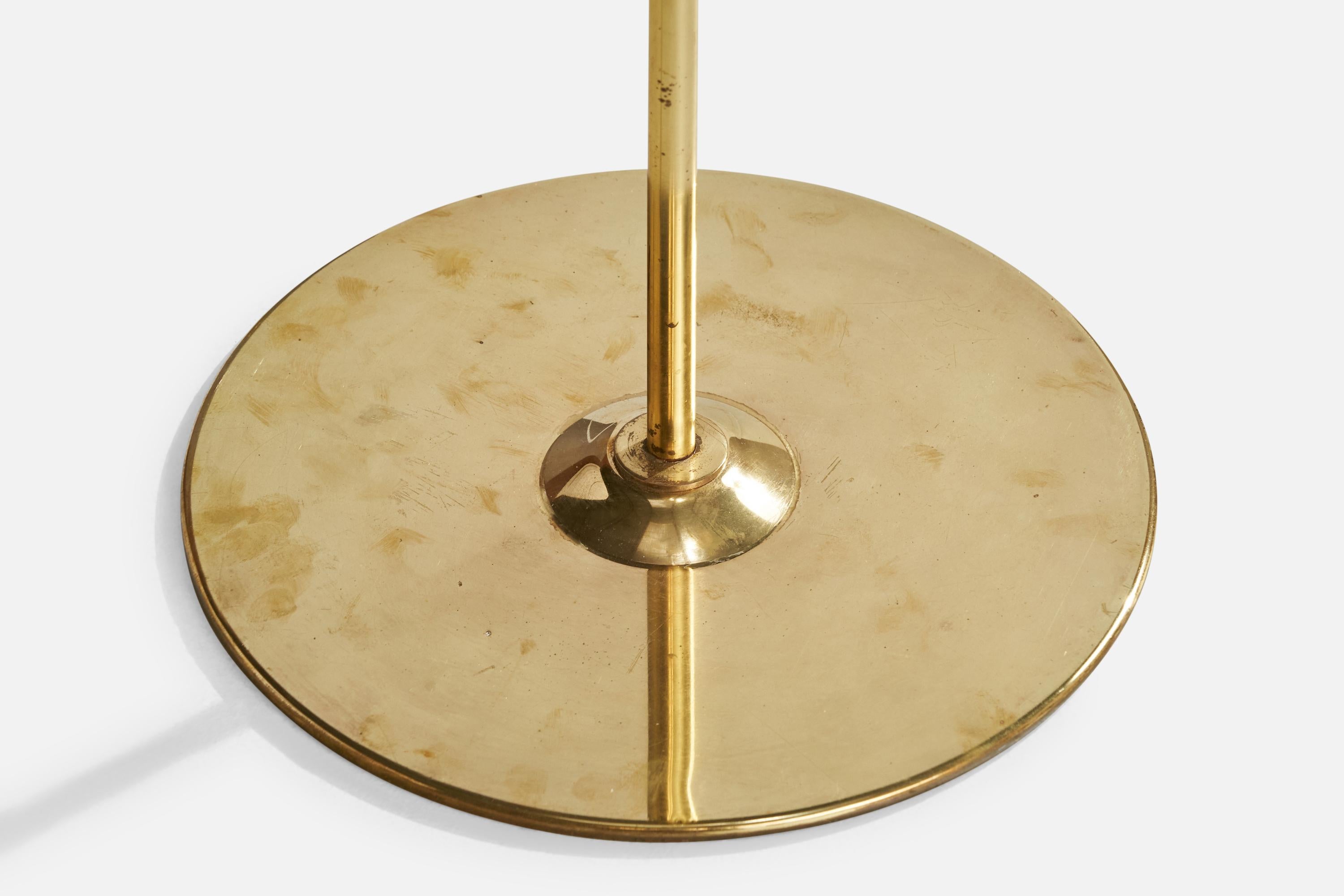 Lampadaire Hans-Agne Jakobsson, laiton, tissu, Suède, 1970 en vente 2