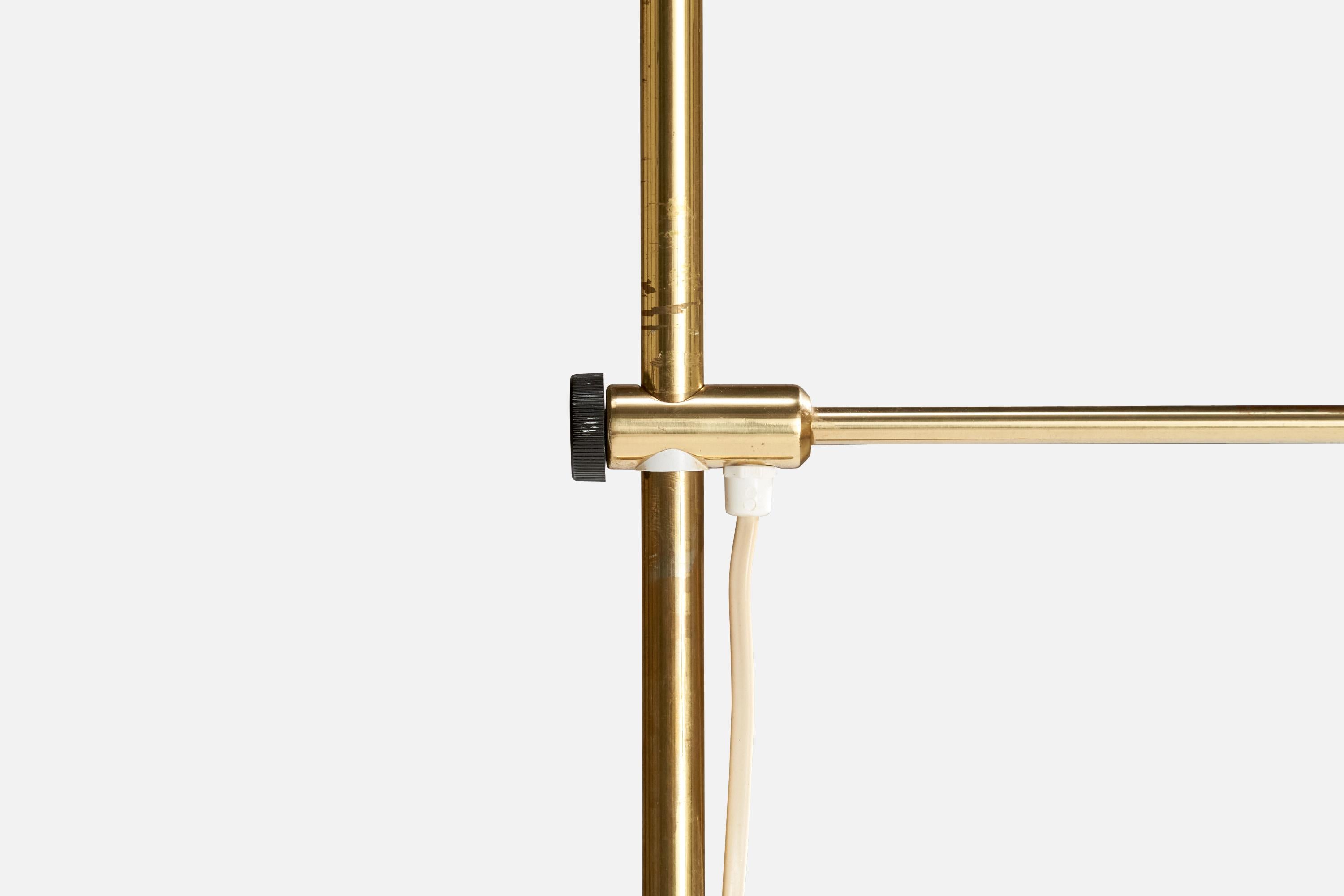 Lampadaire Hans-Agne Jakobsson, laiton, tissu, Suède, 1970 en vente 2