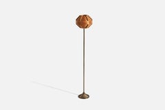 Hans-Agne Jakobsson, Floor Lamp, Brass, Pine, Pine Veneer, Sweden, C. 1960s