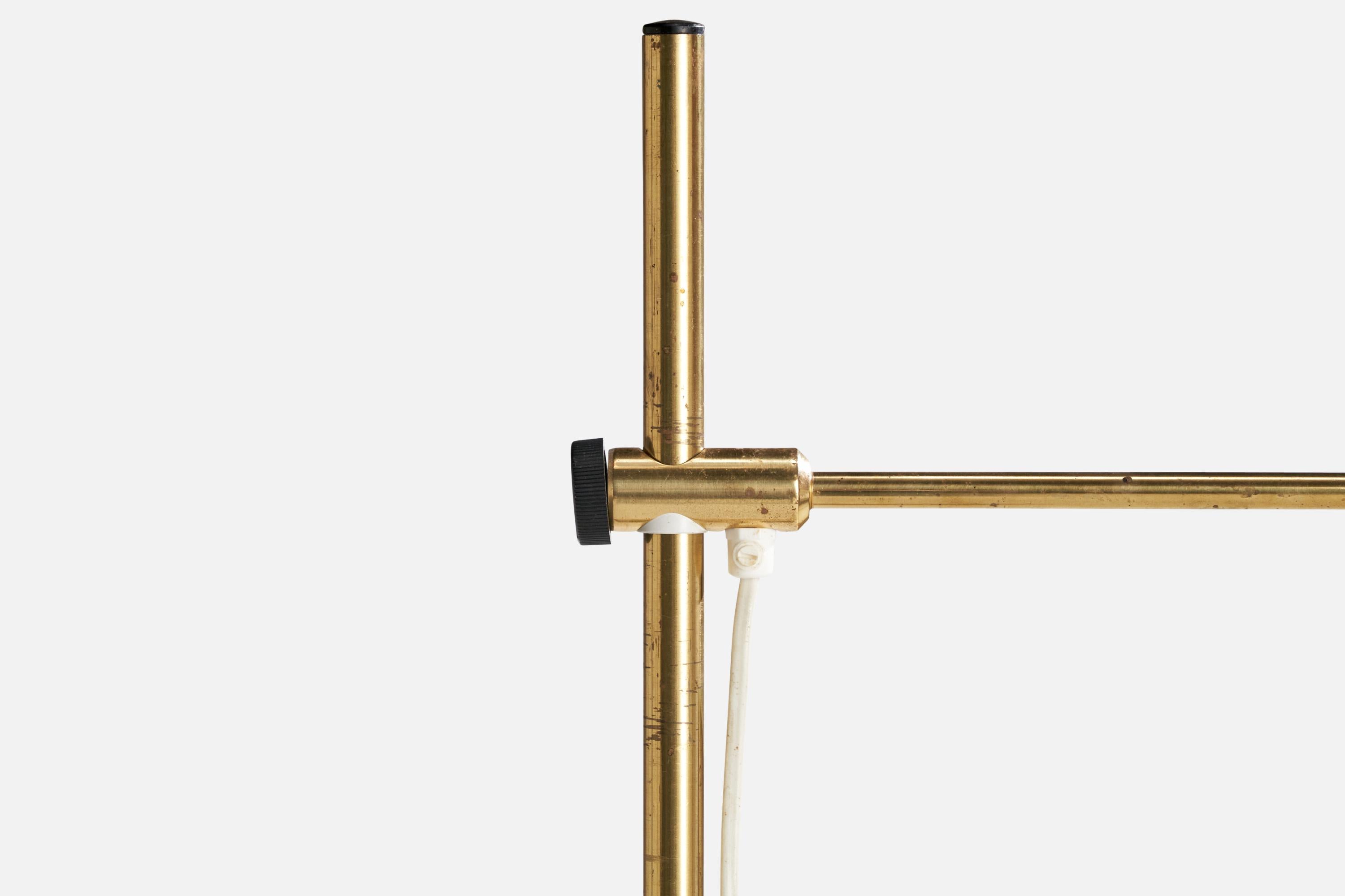 Laiton Lampadaire Hans-Agne Jakobsson, laiton, pin, Suède, 1970 en vente