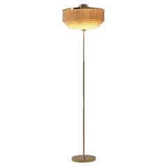 Hans-Agne Jakobsson Floor Lamp in Brass with Silk Strings