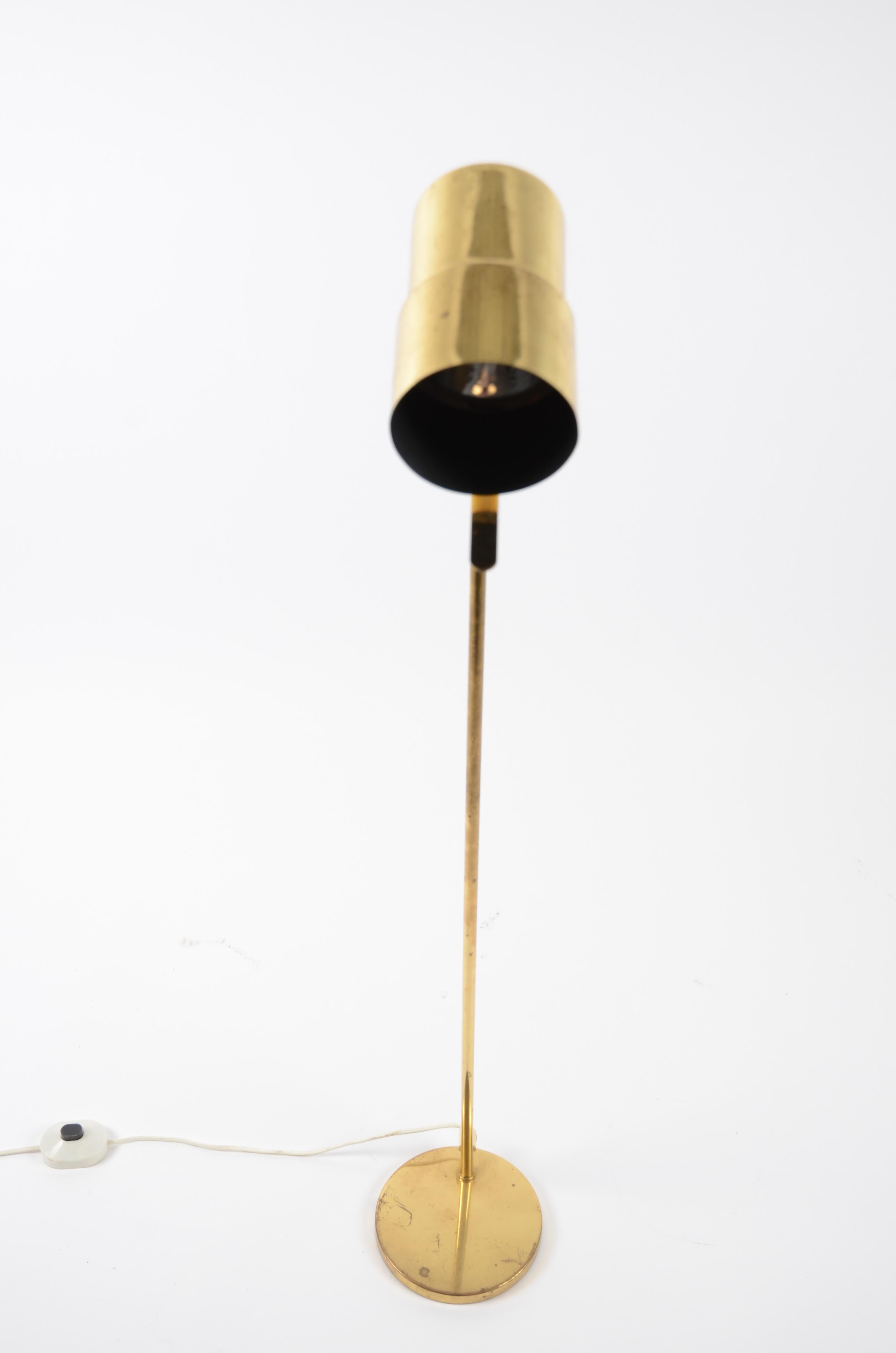 Floor lamp in brass model G-154, designed by Hans Agne Jakobsson for Markaryd, Sweden, 1960s.