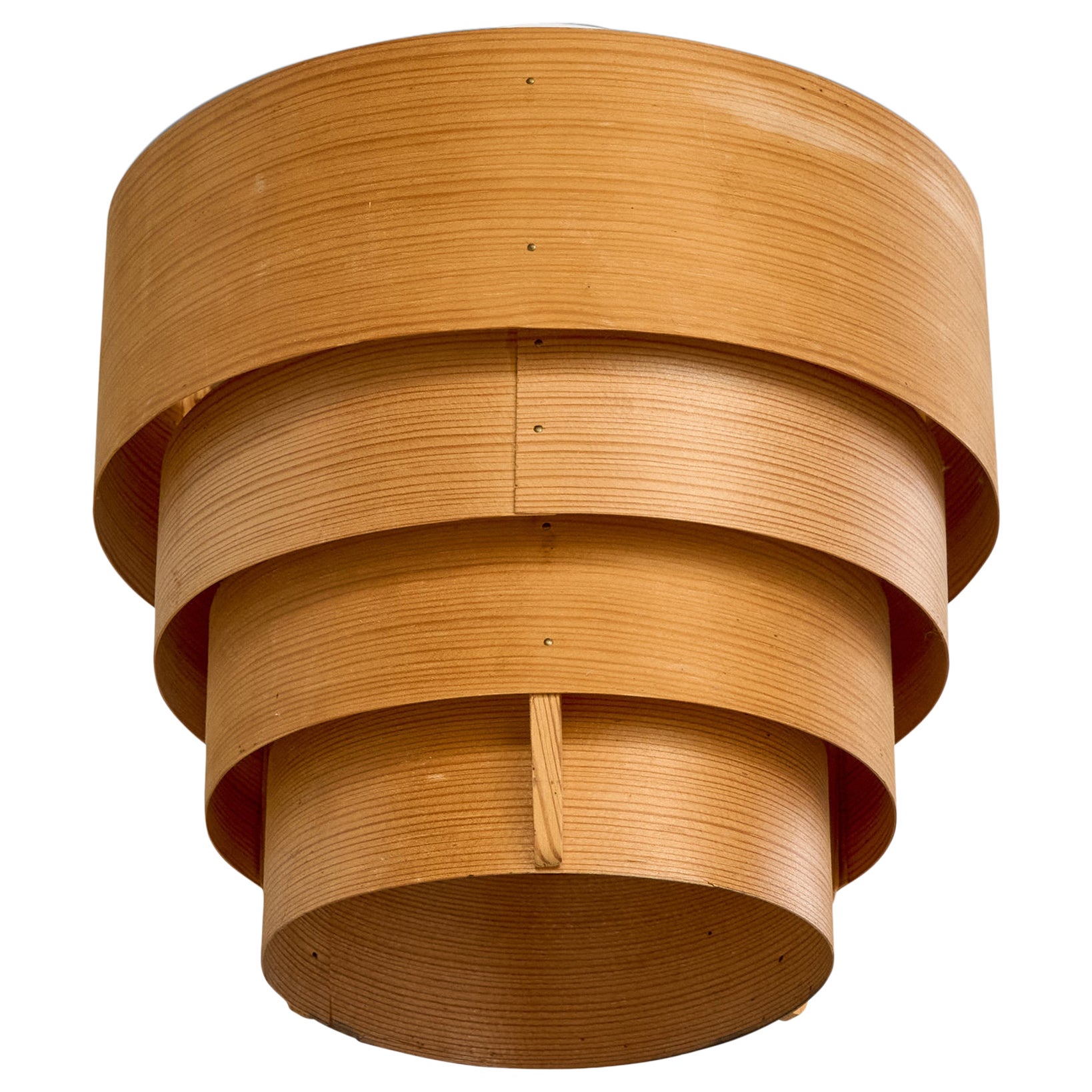 Hans-Agne Jakobsson, Flush Mount, Pine, Metal, Sweden, 1970s For Sale