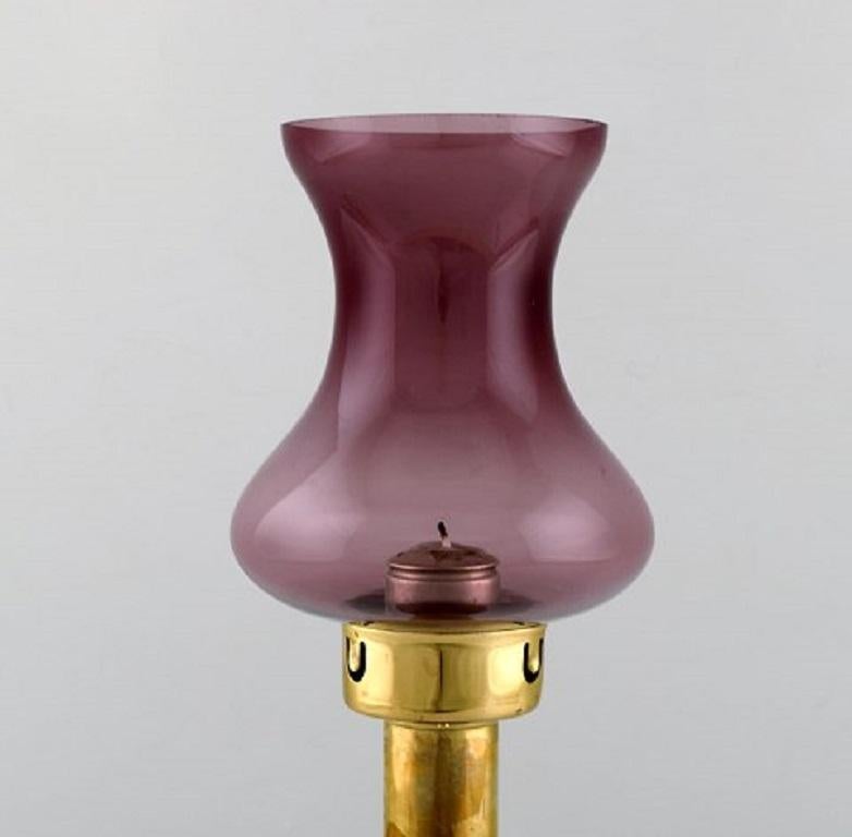Scandinavian Modern Hans-Agne Jakobsson for A/B Markaryd, a Pair of Tall Vintage Oil Lamps in Brass