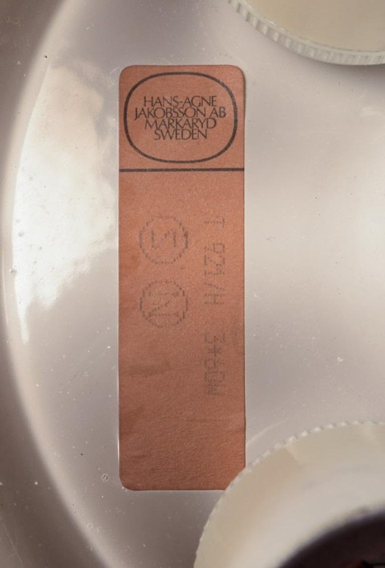 Metallo Hans-Agne Jakobsson per AB Markaryd. Lampada da soffitto in metallo verniciato di bianco. in vendita