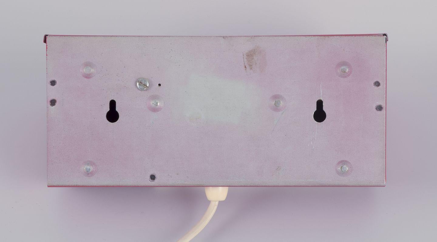 Lacquered Hans-Agne Jakobsson for Elidus, Sweden. Bedside lamp in red-lacquered metal. For Sale