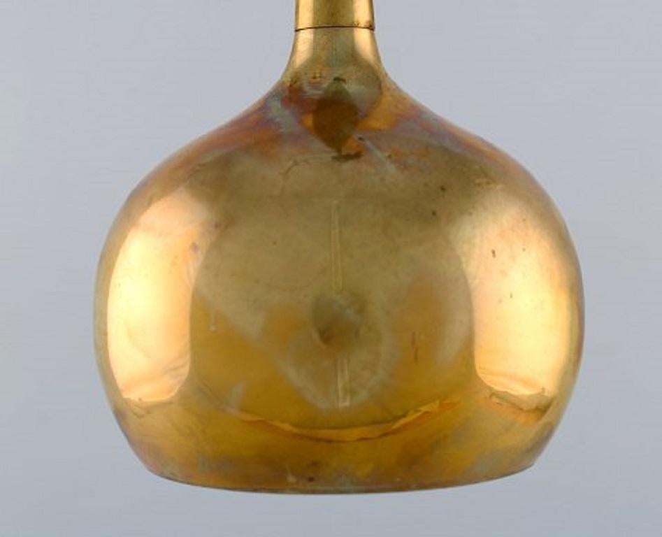 Swedish Hans Agne Jakobsson for Markaryd, a Pair of Onion Shaped Ceiling Lamps in Brass