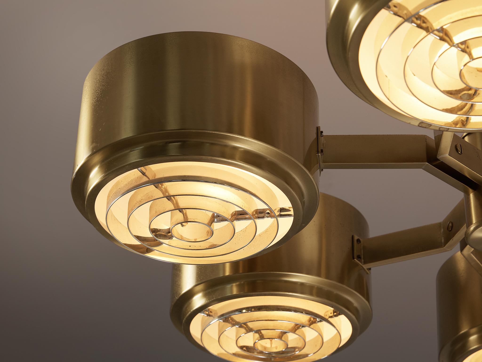 Swedish Hans-Agne Jakobsson Ceiling Light in Brass 