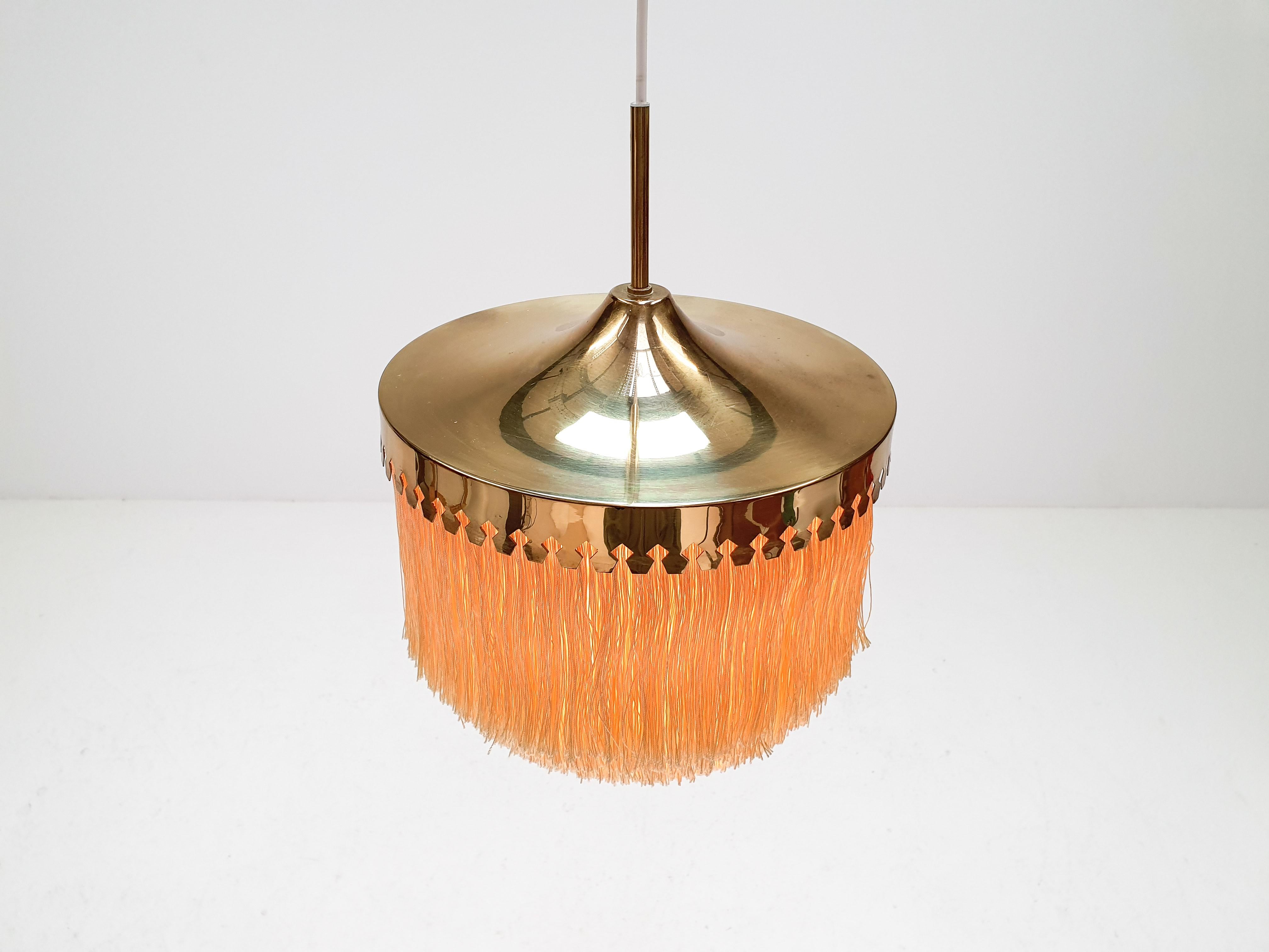 Hans-Agne Jakobsson for Markaryd Model T601/M Pendant in Champagne Gold, 1960s In Good Condition In London Road, Baldock, Hertfordshire