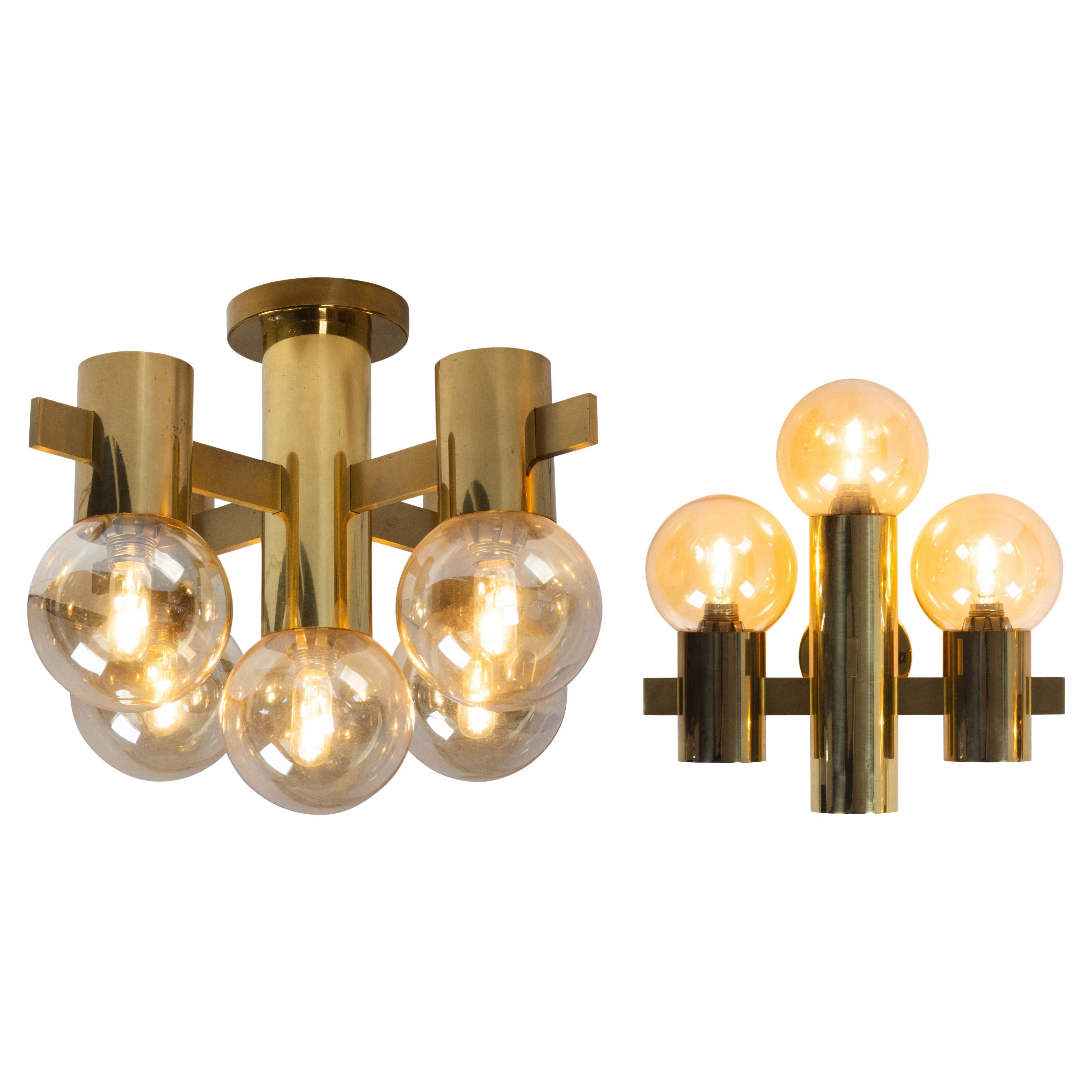 Hans Agne Jakobsson for Teka, Brass Wall and Ceiling Light For Sale