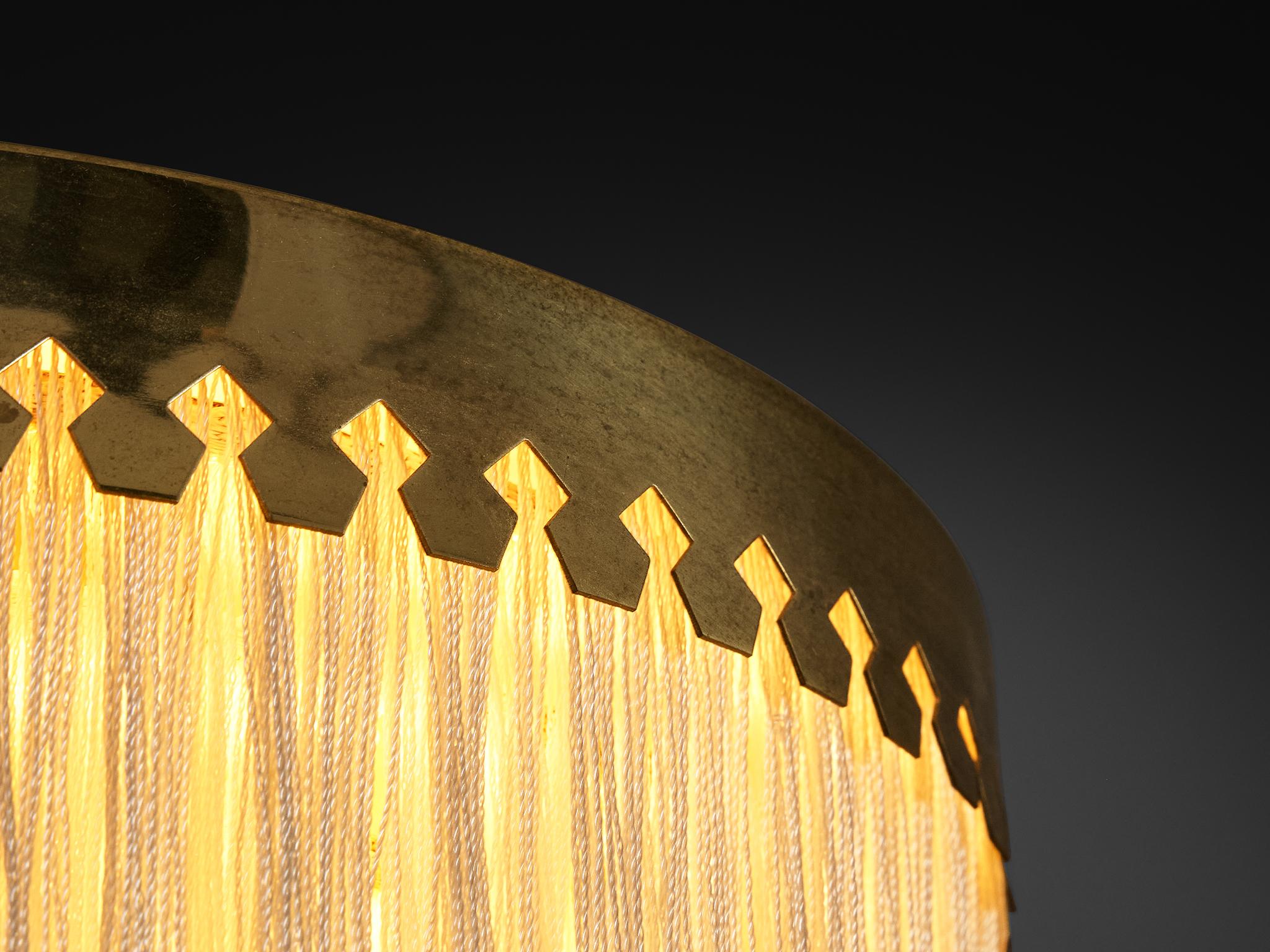 Hans-Agne Jakobsson 'Fringe' Pendant in Silk and Brass Sueco en venta