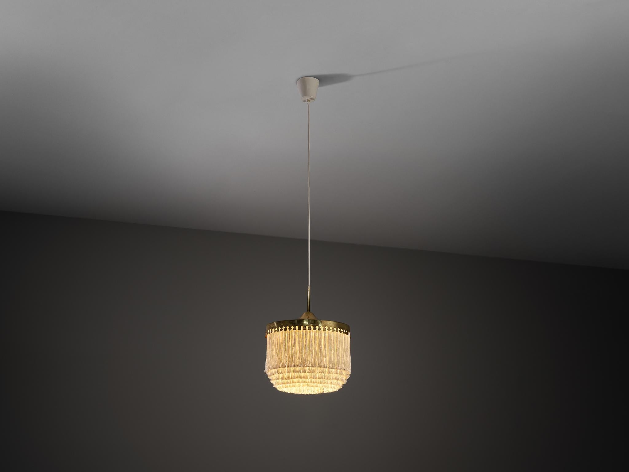 Hans-Agne Jakobsson 'Fringe' Pendant in Silk and Brass en Bueno estado para la venta en Waalwijk, NL