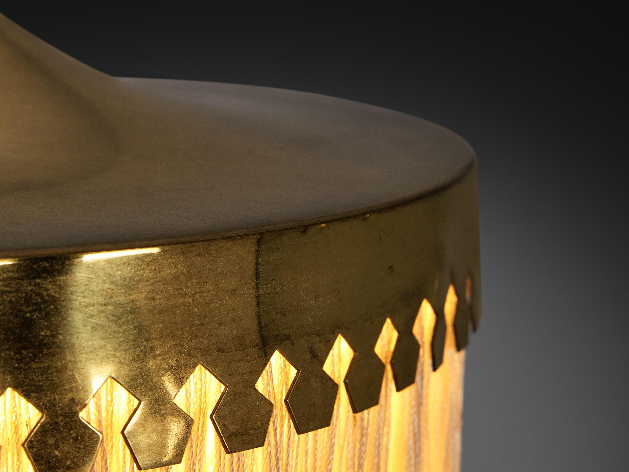 Hans-Agne Jakobsson 'Fringe' Pendant in Silk and Brass Latón en venta