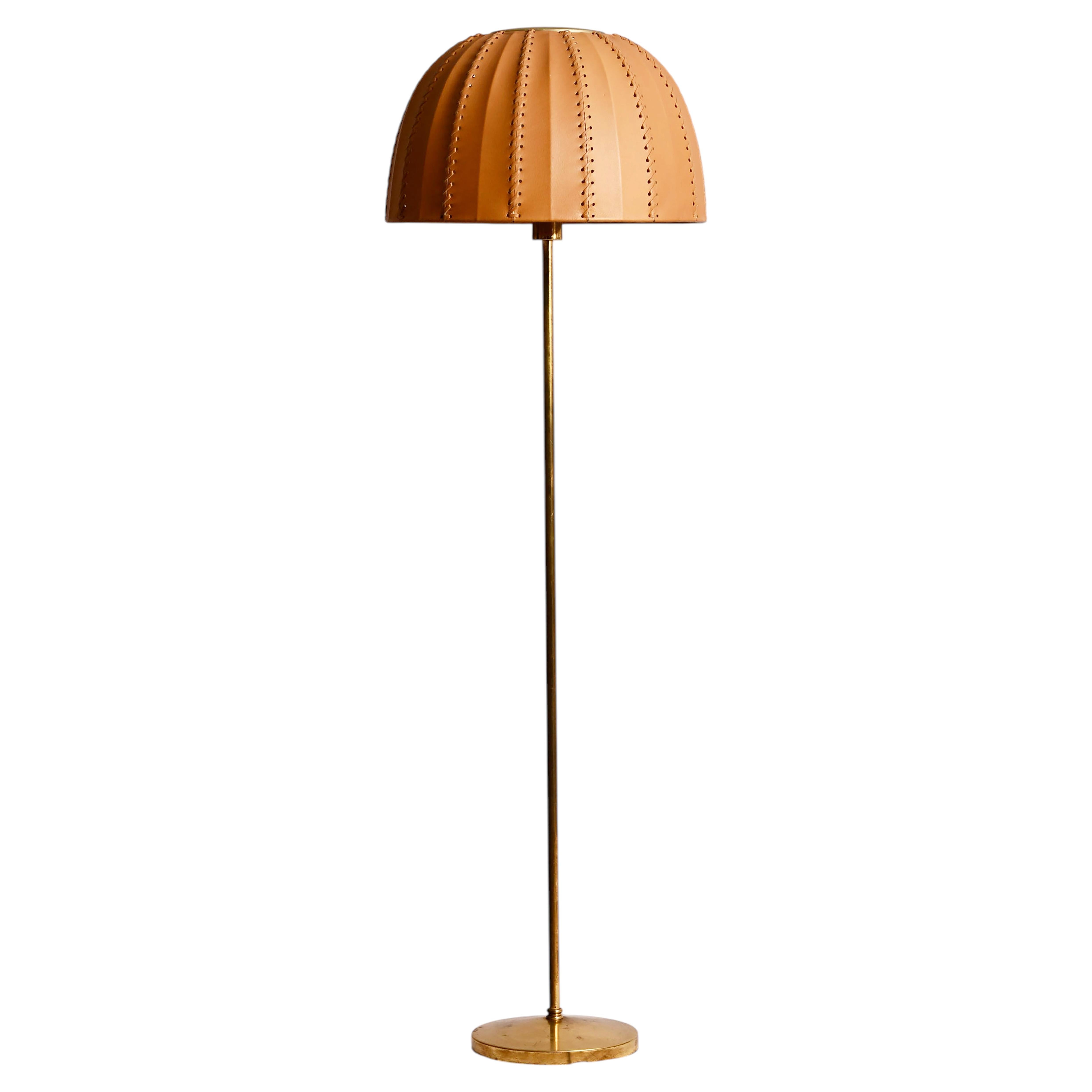 Hans-Agne Jakobsson G 52/M, Floor Lamp With A Leather Shade