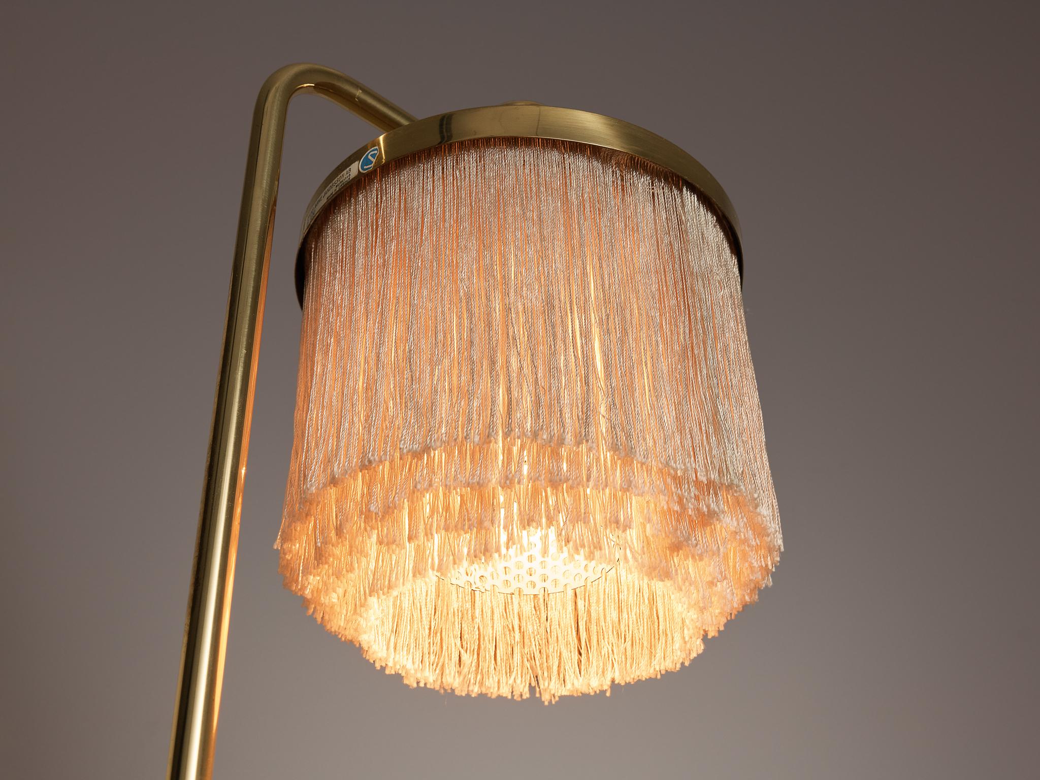Scandinavian Modern Hans-Agne Jakobsson 'G109' Floor Lamp in Brass with Silk Strings
