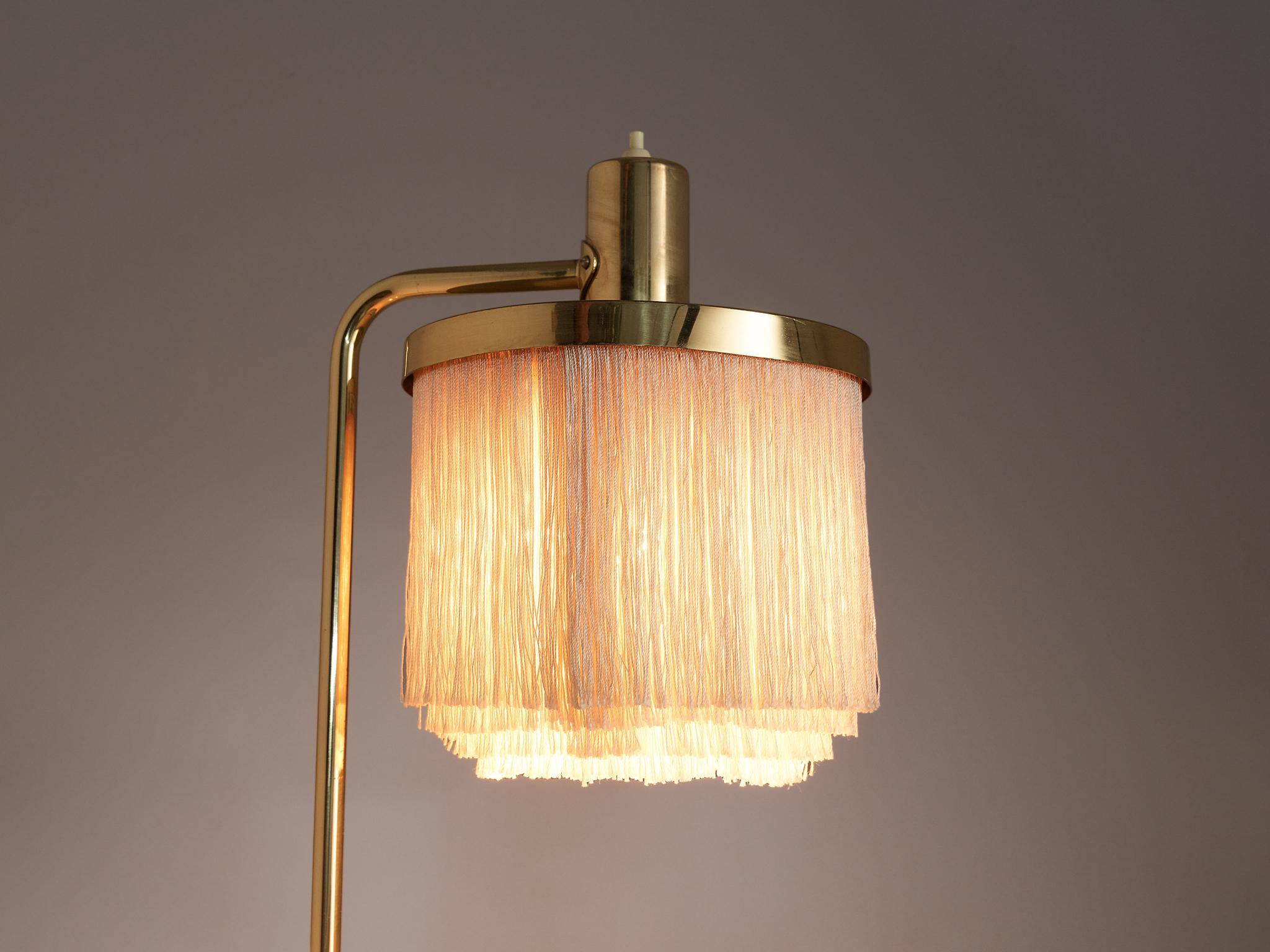 Swedish Hans-Agne Jakobsson 'G109' Floor Lamp in Brass with Silk Strings