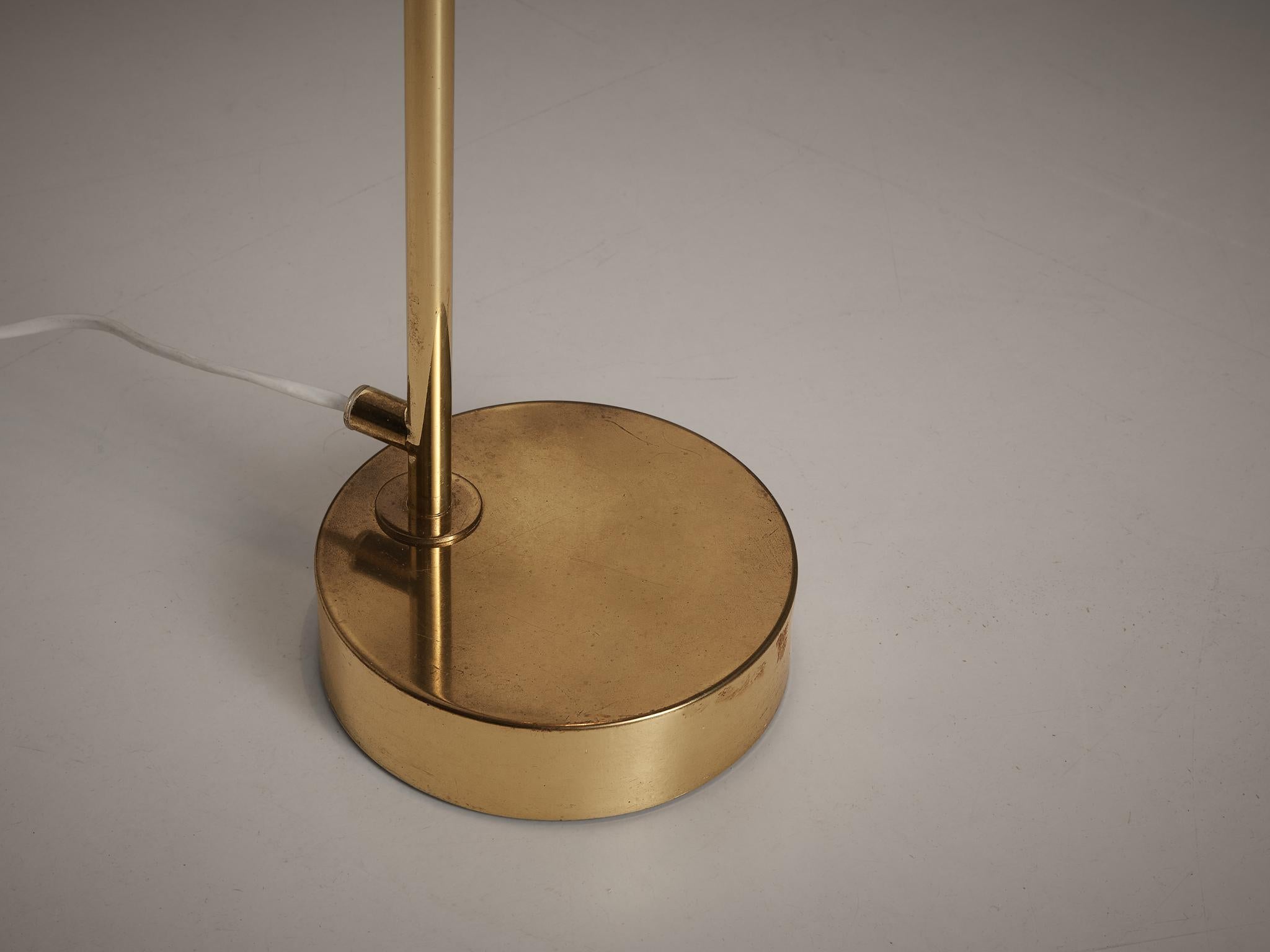 Mid-20th Century Hans-Agne Jakobsson 'G109' Floor Lamp in Brass with Silk Strings