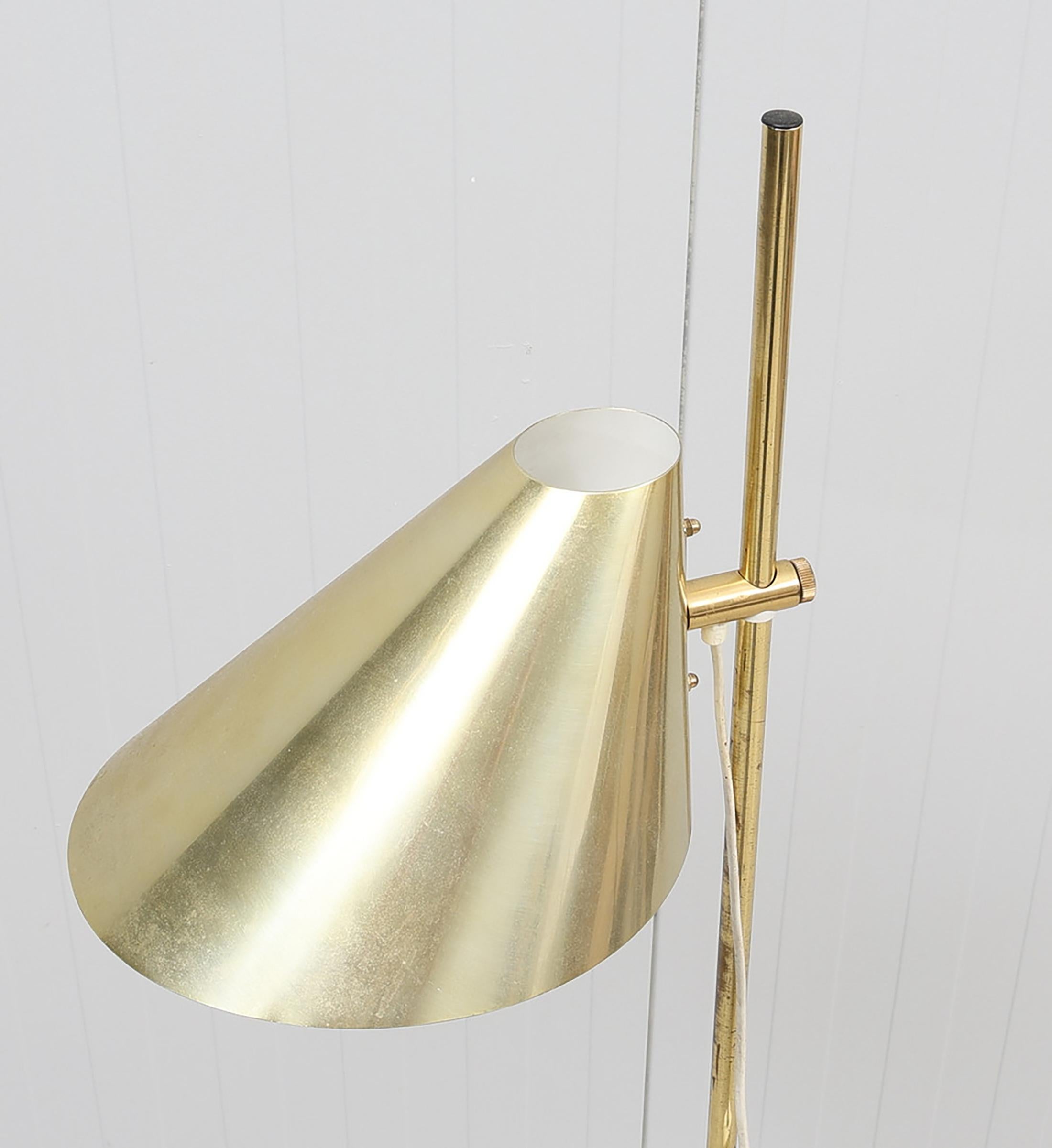 Brass Hans Agne Jakobsson G185 Cone Shape Floor Lamp For Sale