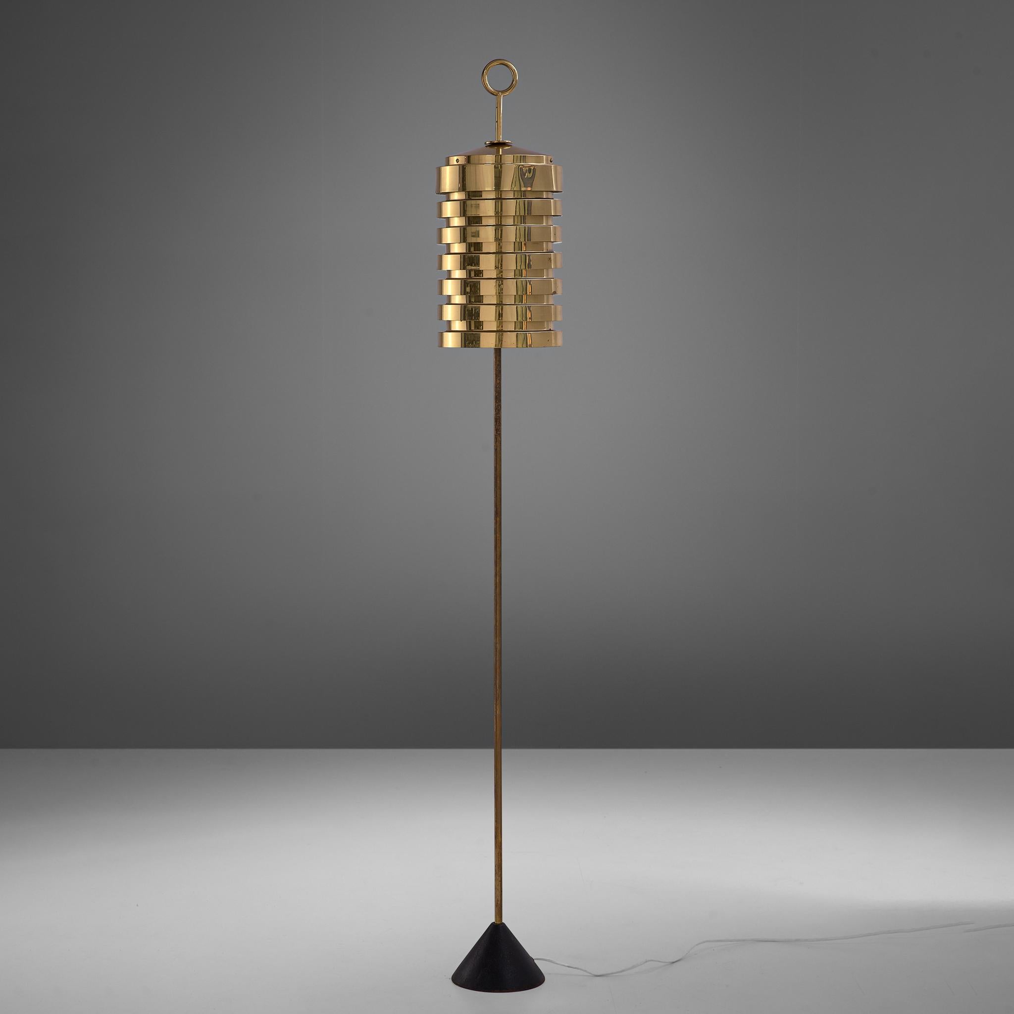 Scandinavian Modern Hans-Agne Jakobsson 'G20' Floor Lamp in Brass 