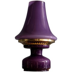 Hans-Agne Jakobsson Glass and Brass Table Lamp, 1960s