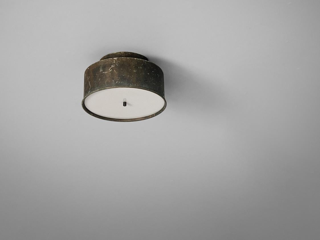 Mid-20th Century Hans-Agne Jakobsson Green Patinated Copper Ceiling Lamp