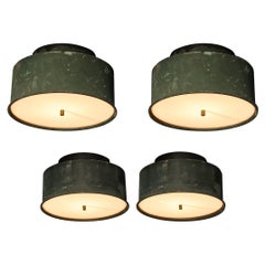 Hans-Agne Jakobsson Green Patinated Copper Ceiling Lamps