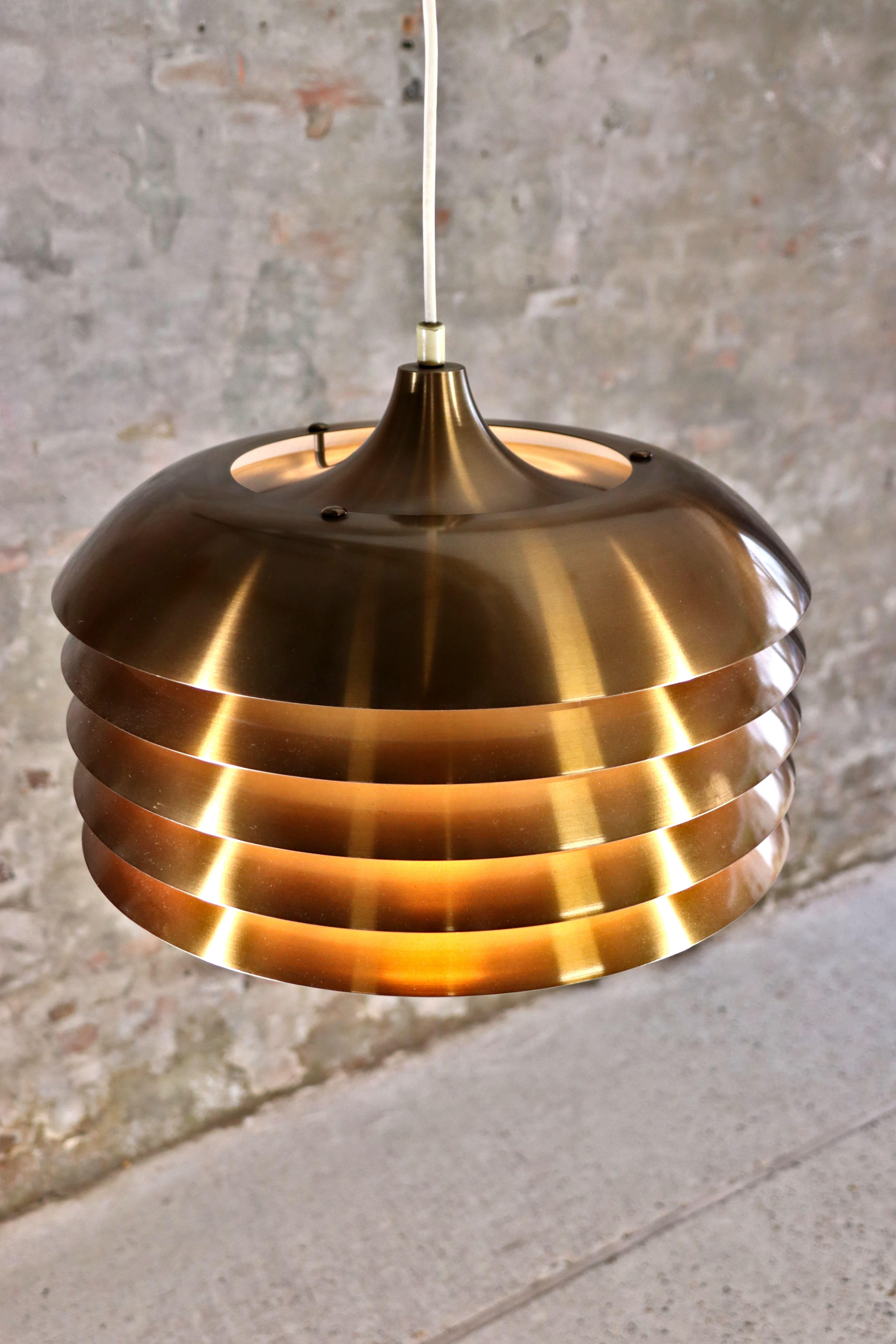 Aluminum Hans-Agne Jakobsson – Lamingo – T742 – Brass Ceiling Lamp – Markaryd Sweden For Sale