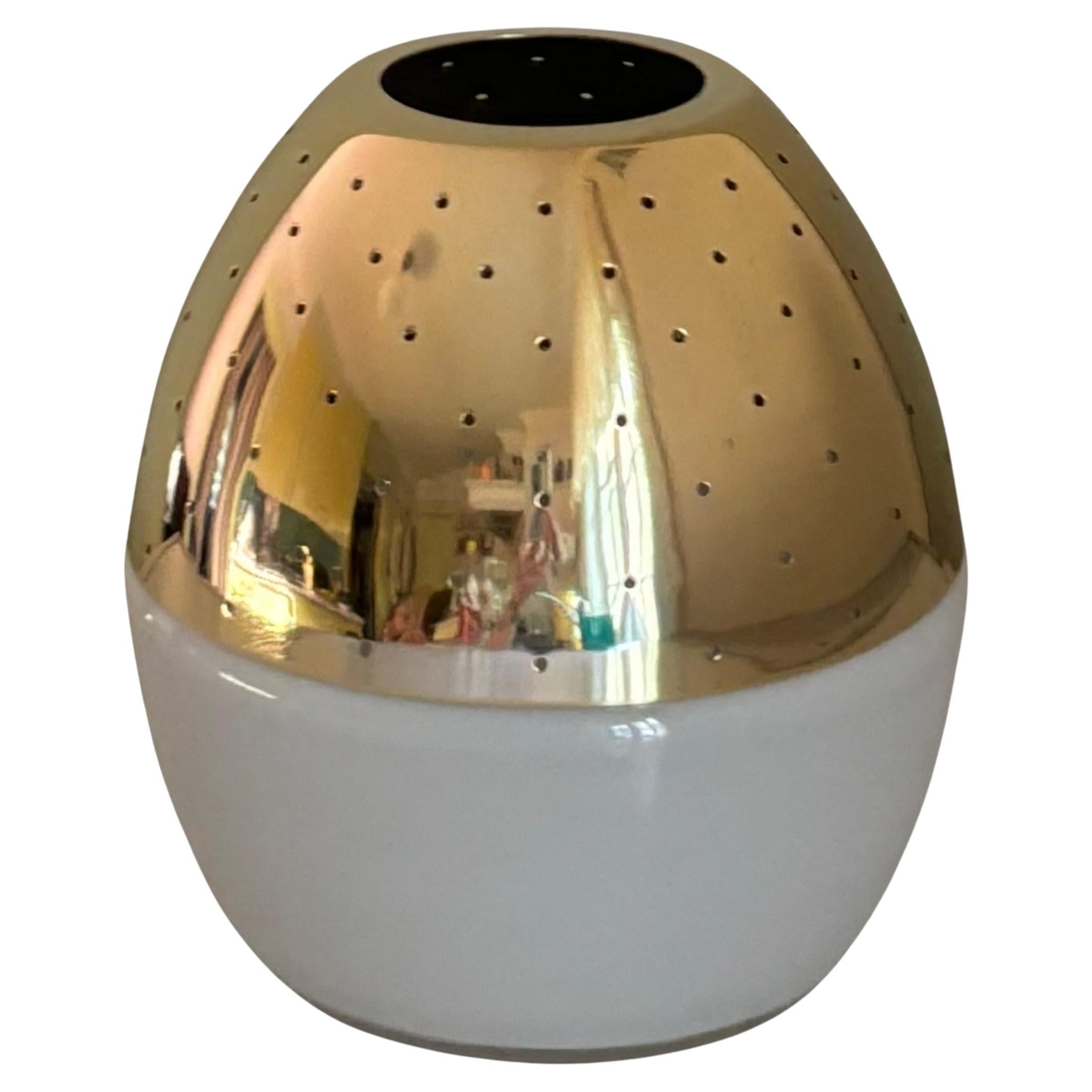 Hans-Agne Jakobsson lantern L163, candle tealight, glass and brass, Sweden, 1960 For Sale