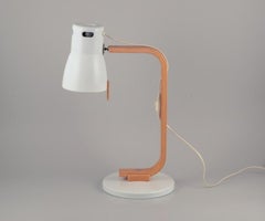 Hans-Agne Jakobsson, Markaryd.  Large desk lamp in white-painted metal and wood.