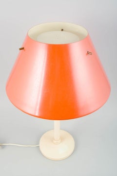 Hans-Agne Jakobsson, Markaryd. Table lamp with salmon-colored shade.
