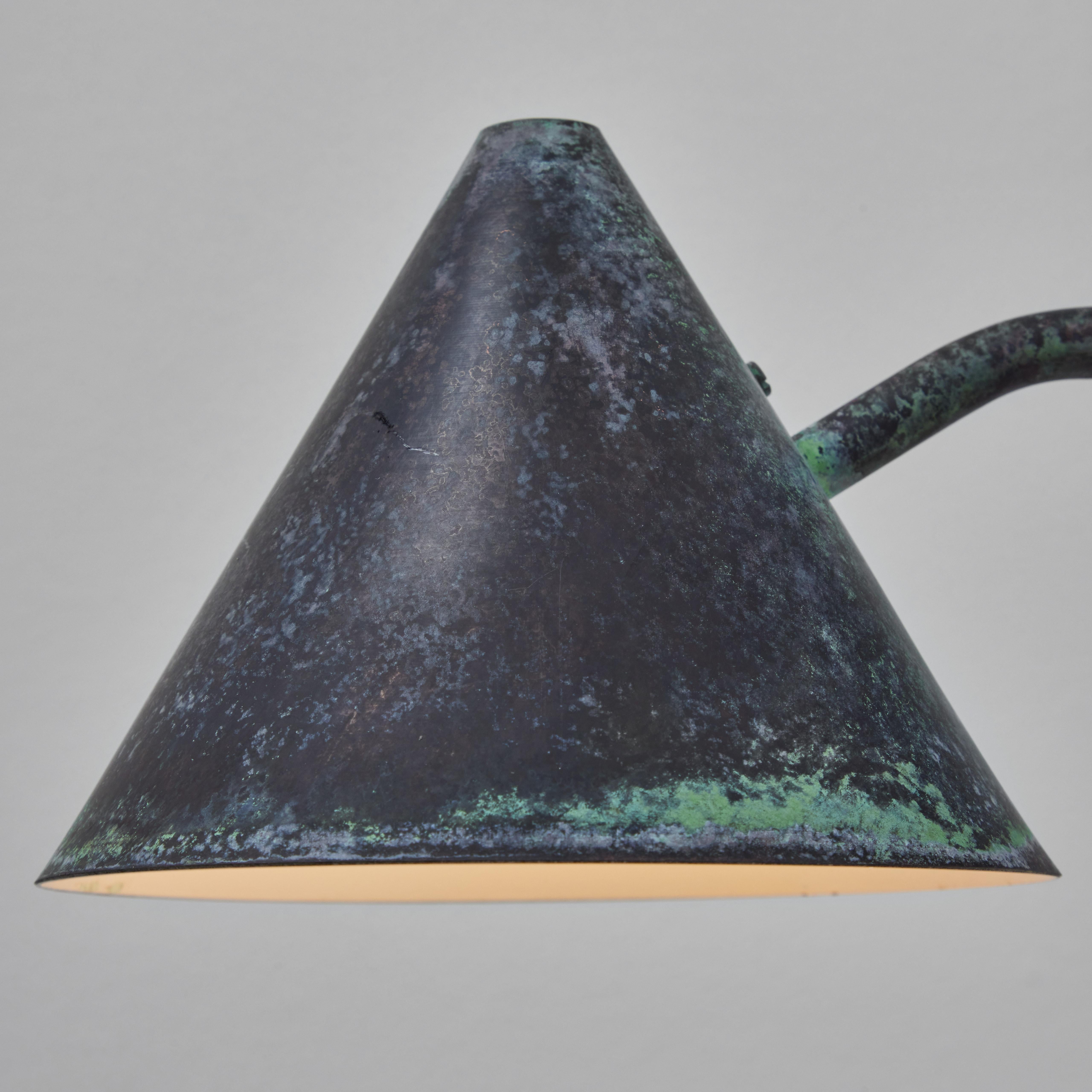 Swedish Hans-Agne Jakobsson 'Mini-Tratten' Darkly Patinated Outdoor Sconce For Sale