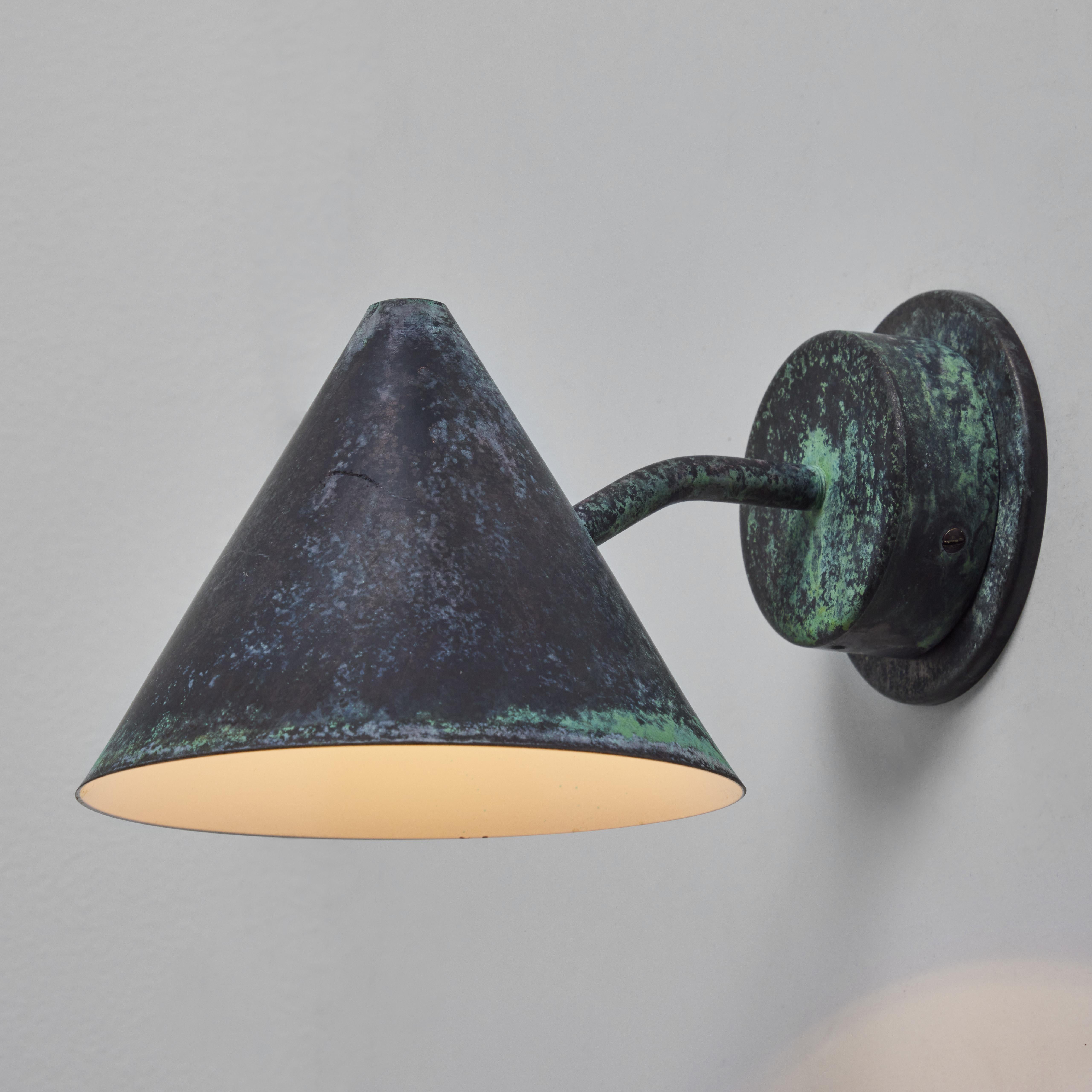 Hans-Agne Jakobsson 'Mini-Tratten' Darkly Patinated Outdoor Sconce In New Condition For Sale In Glendale, CA