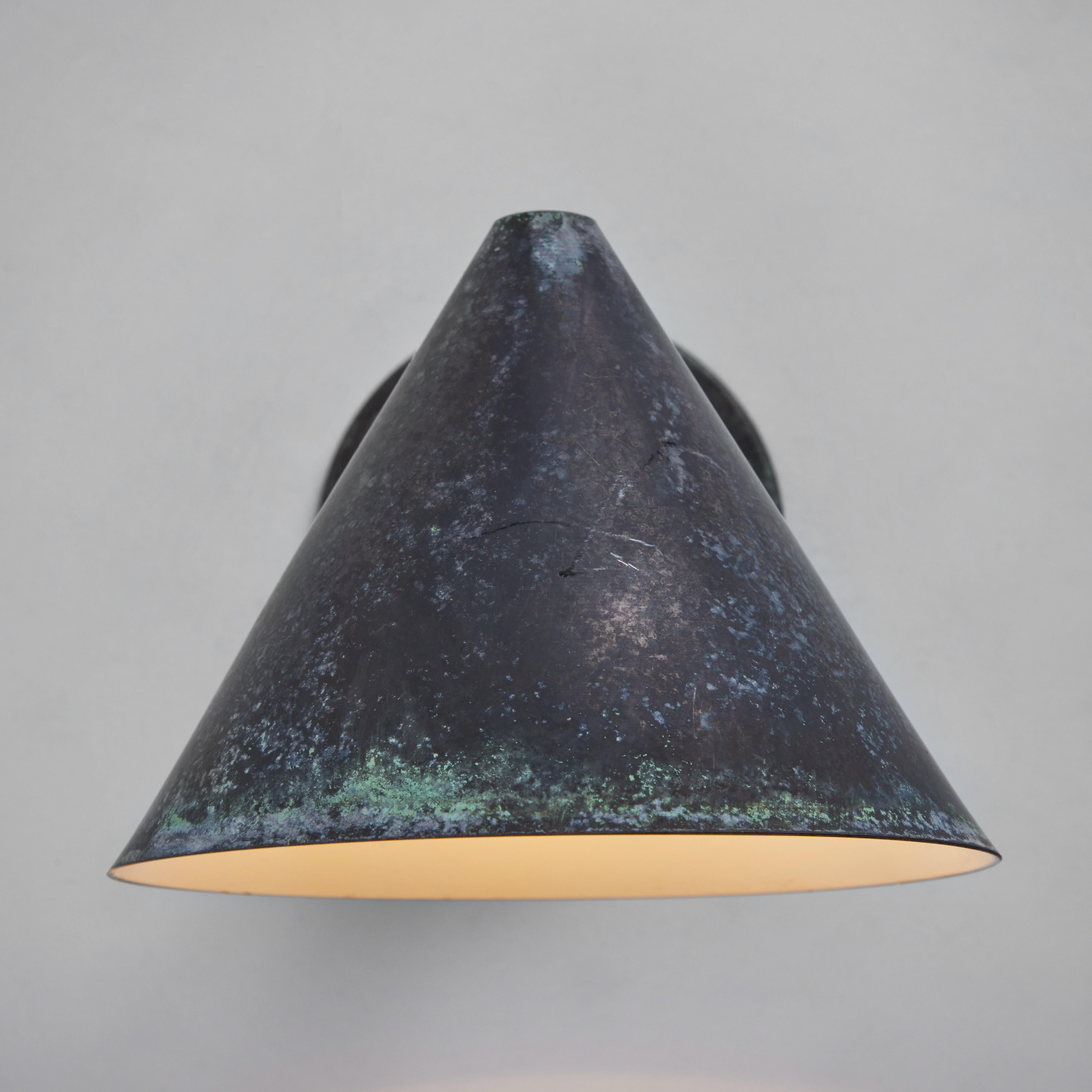 Contemporary Hans-Agne Jakobsson 'Mini-Tratten' Darkly Patinated Outdoor Sconce For Sale