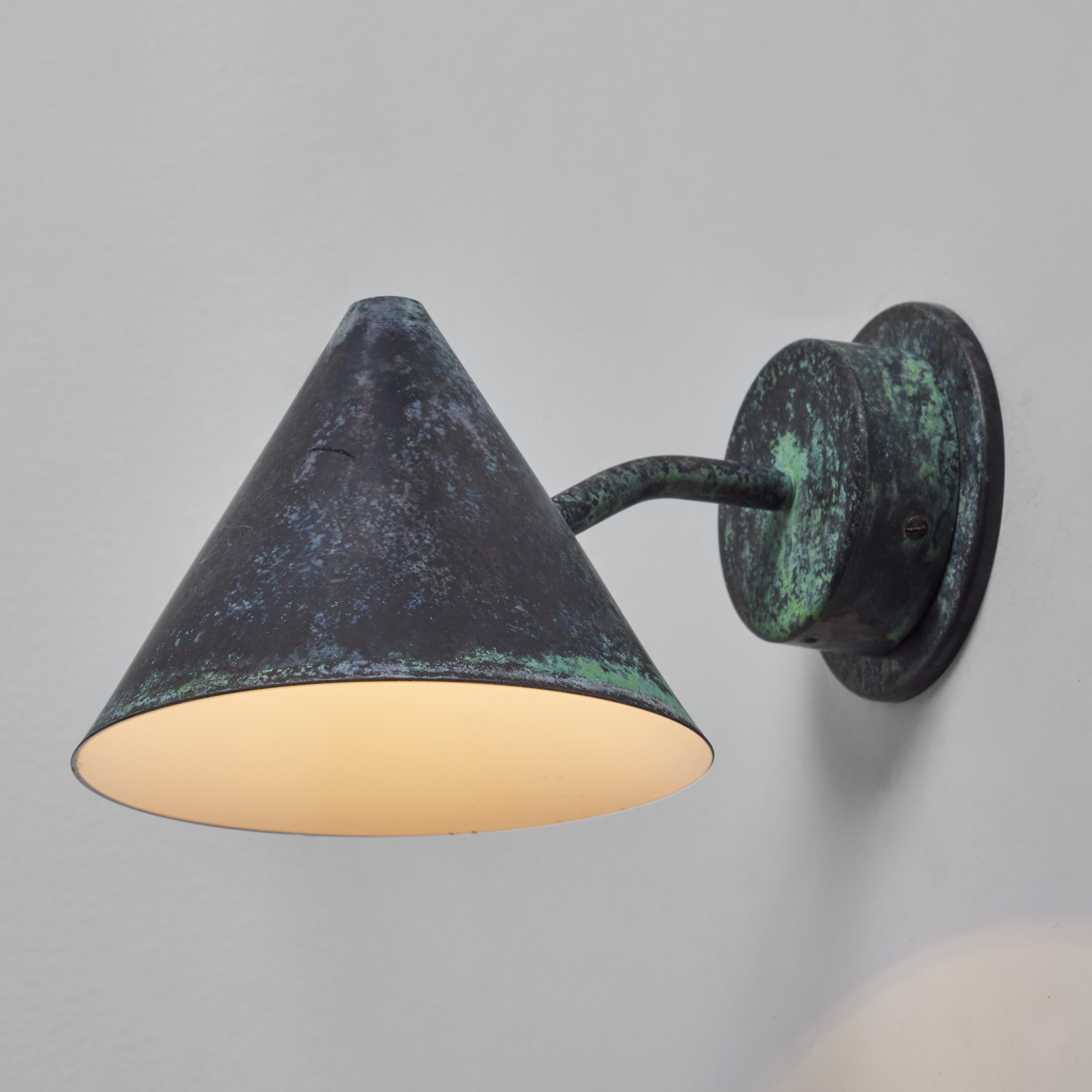 Metal Hans-Agne Jakobsson 'Mini-Tratten' Darkly Patinated Outdoor Sconce For Sale